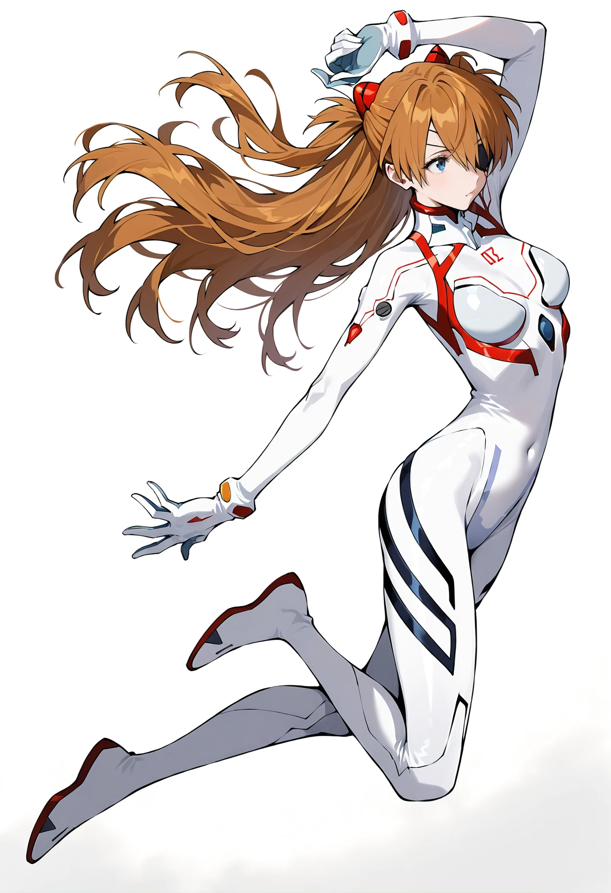3D two-dimensional, sci-fi tights combat suit girl, redraw light and shadow, thickly apply light and shadow, optimize hair details, highlight the texture of tights gel coat, highlight the reflective texture of tights, and highlight the metal texture of tights decorative strips