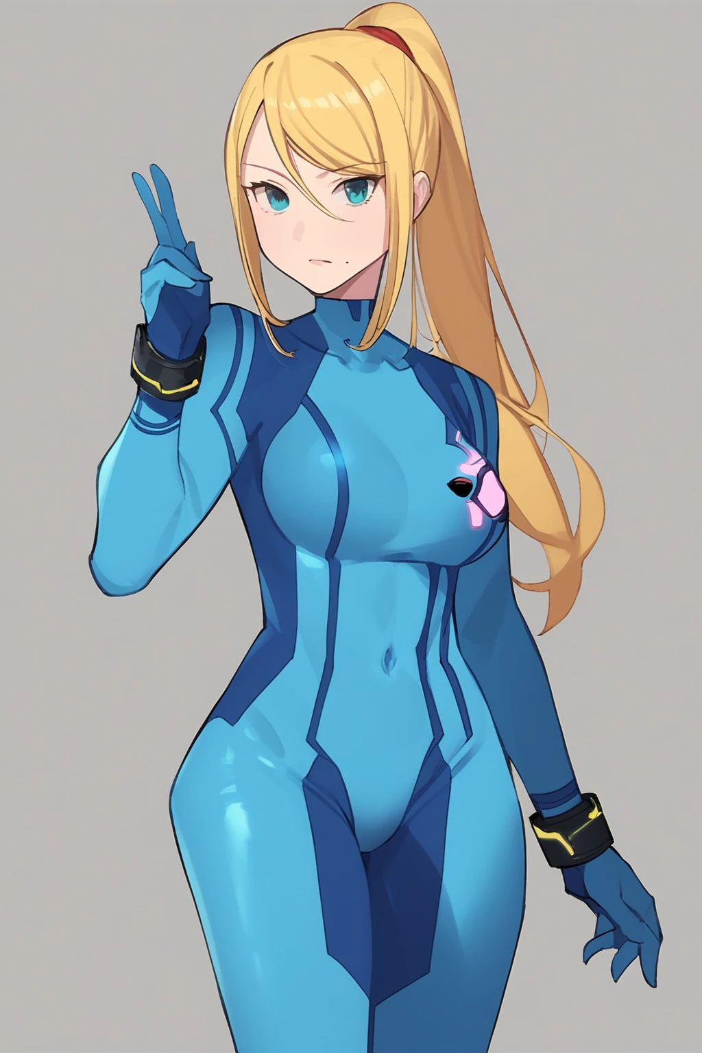 girl, small breasts, thin, megaman, gets scared, megaman x, embarrassed, shy, hot, soft or colored lips, simple background, perfect hands, perfect anatomy, leans forward, forced perspectiv