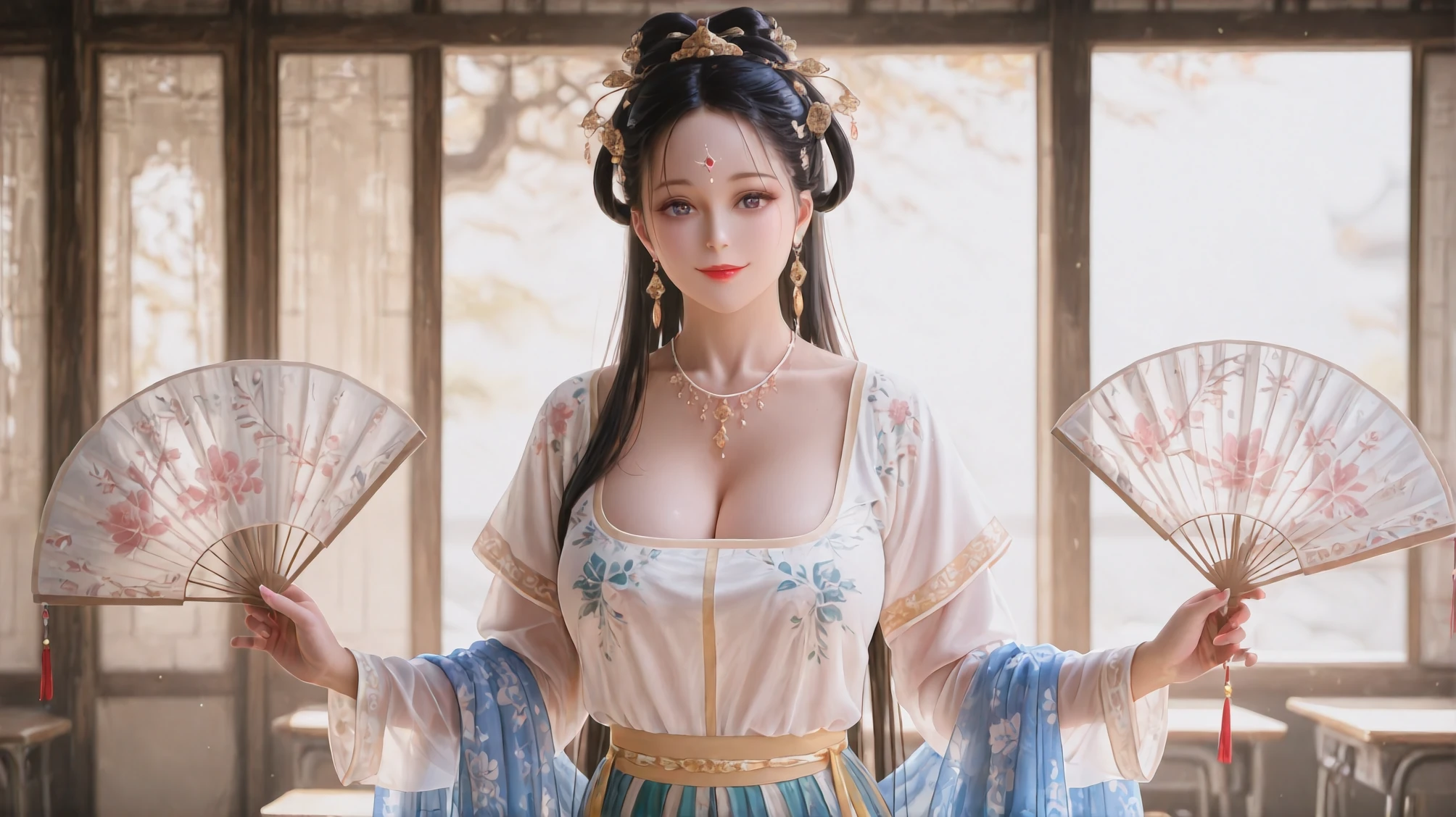 An Idol k-pop girl, cute girl, sexy girl, white braid hair, intricate face details, detailed face, golden ratio face, big breast, big butt, big hip, big thighs, full body, 64K, UHD, HDR, high quality, high detailed, hyper detailed, extremely detailed, photo realistic, ultra realistic, art photo, clarify the details, detailed parts body, intricate artwork masterpiece, trending on artstation