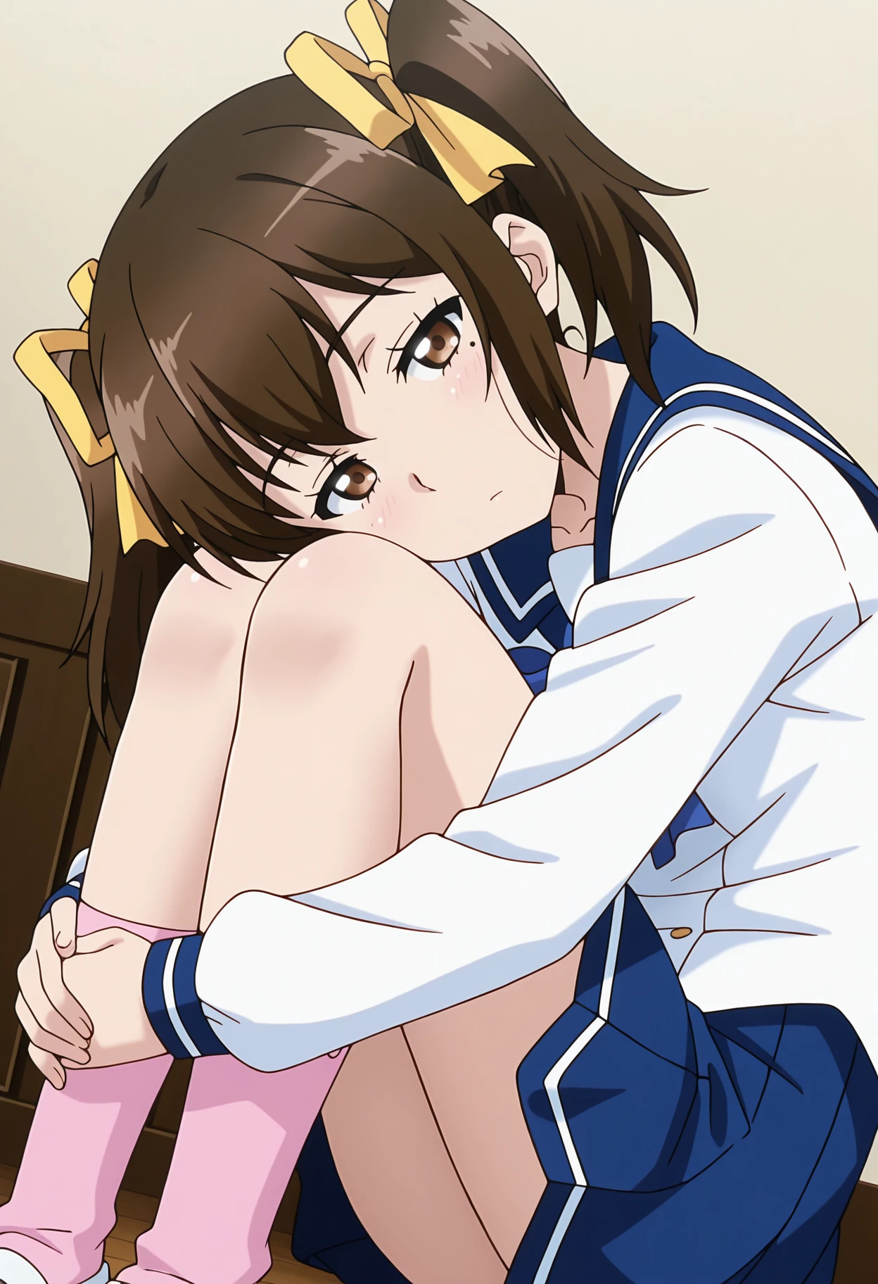 1 girl Love Live Watanabe You serafuku Leotard Lying on the mat