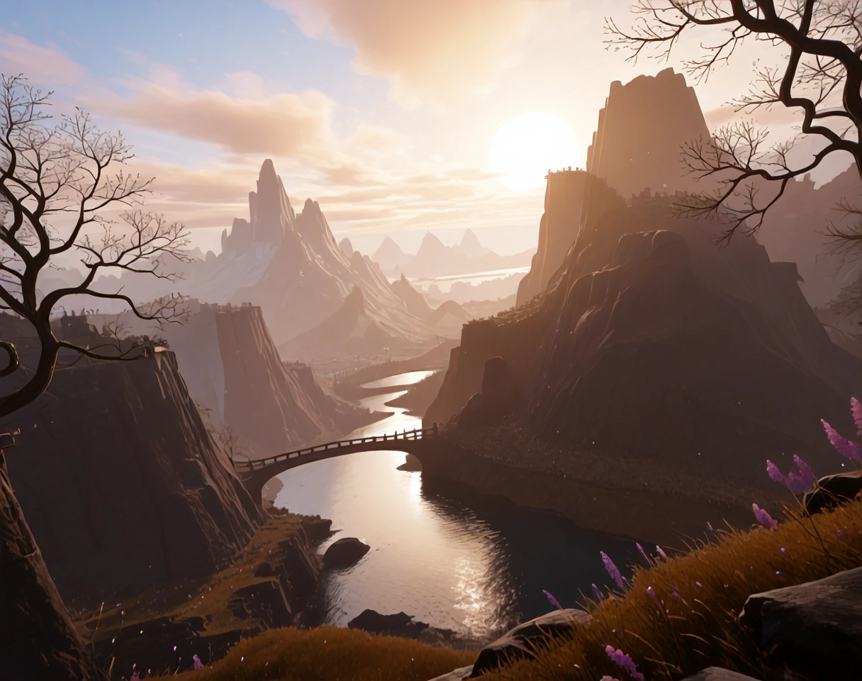 <lora:Tainted_Grail_(Landscape)_(Illustrious)_(AD):1.35> Tainted Grail, landscape, background,
exterior, no humans, dark fantasy, dutch angle, vivid landscape, town, lake, fantastical landscape with forests and farmlands, tall steep mountains, town walls,
BREAK: awe, masterpiece, best quality, amazing quality, very aesthetic, absurd details, source_anime, anime_masterpiece, vivid colors,
BREAK: lazympos, lazypos (3),