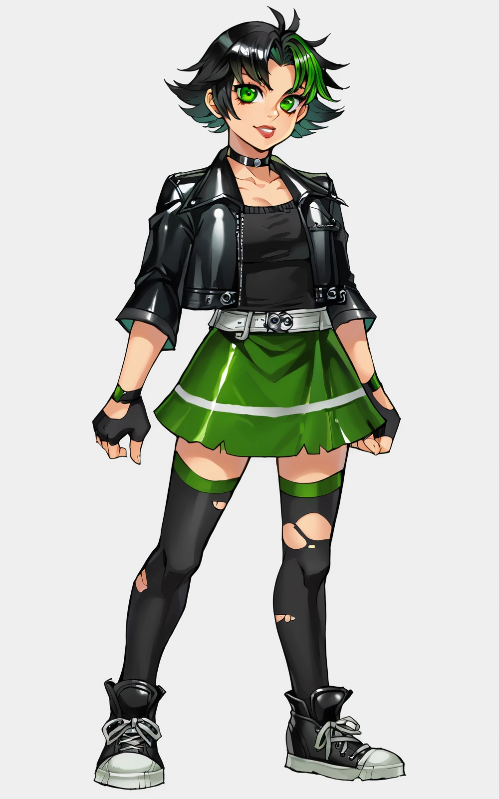 Girl, wearing a hood, neon color, holding a weapon, machine, white background, no background, colorful