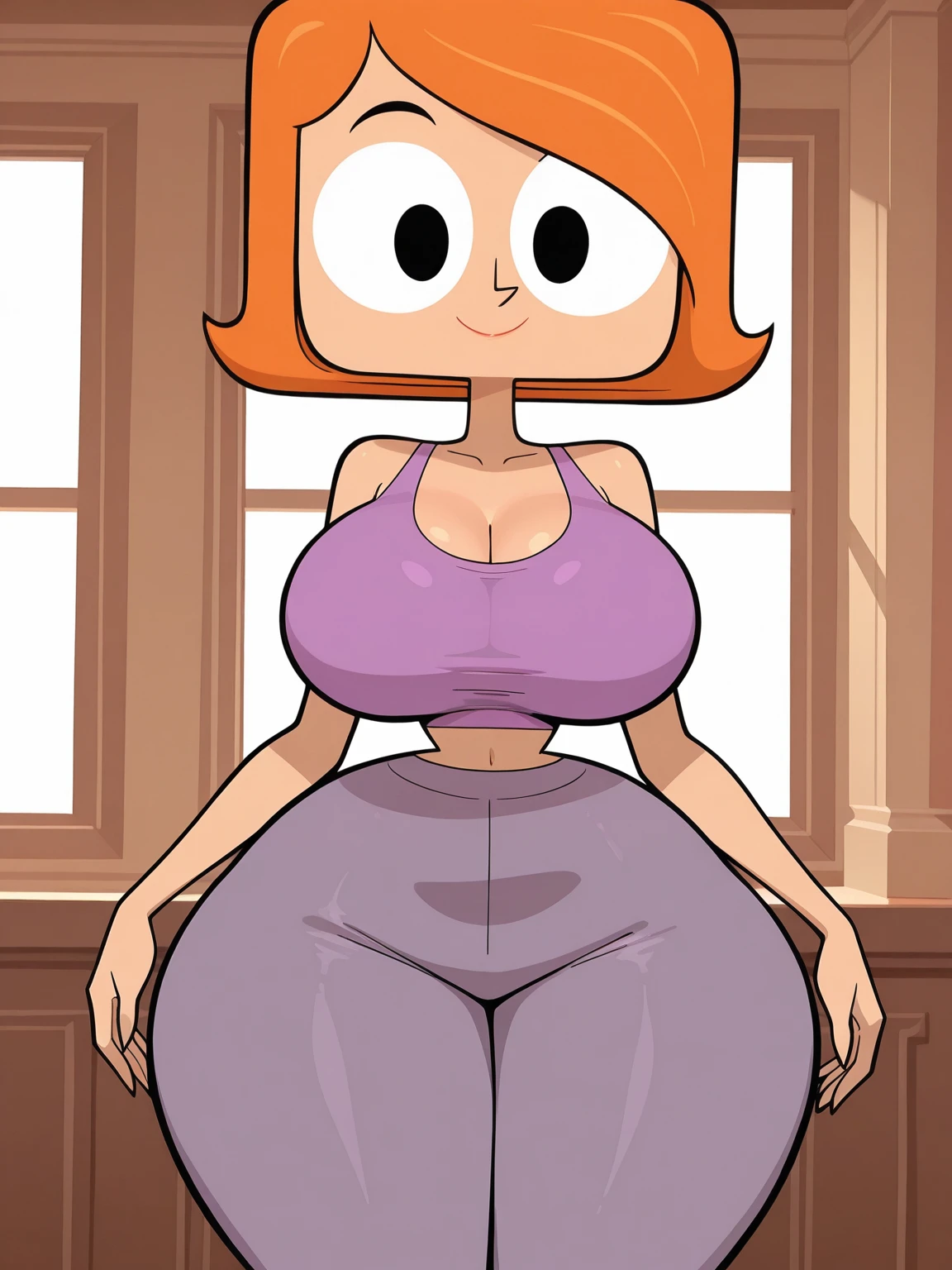 ((Landidzu art style)), ((masterpiece)), (best quality:1.7), (detailed:1.4), (high res:1.4), 8k, (colorful:1.5), 2d, high resolution, sharped image, 4k, hd, fionna_advtime, 1girl, (((solo))), blonde hair, blue eyes, medium hair, large breasts, cowboy shot, bikini, hair between eyes, white bottom, focus on character, on all frame, ((curvy body)),  wide hips, thick thighs, huge ass, enormous huge natural breasts, cleavage, mature mom, detailed fingers, accurate fingers, ((bright grin))