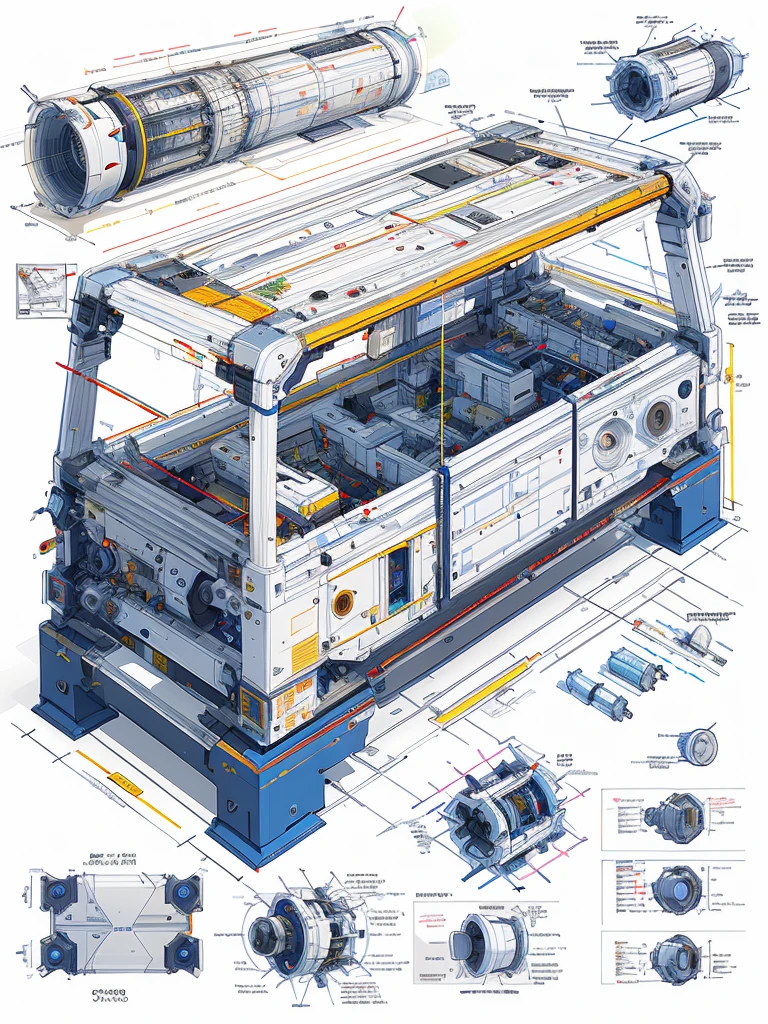 (sketches:0.6), Realistic 3D blueprint, (astronaut Schematics:1.1), Futuristic 3D infographic, of futuristic sci-fi huge spacecraft, oval glass front, blue neon trim lights, (knolling:1.1), warp engines, (formulas and annotations, schematic by parts,:1.3),autocad, revit, 3D sections and plans (white background:1.2), golden ratio, fake detail, trending artstaion, xk3mt1ks, futscribe, ftsc, technical sketch, Blueprint, Blue print, Schematic Drawing, technical drawing, schematic, drawing, assembly, (disassembly diagram, CAD diagram) (3d (isometric)),