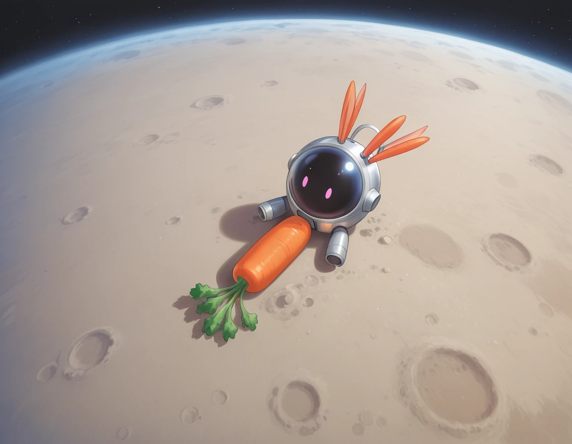 <lora:goto_p_Illustrious:1>gpstyle
space, no humans, on the moon, in space, carrots, growing carrots