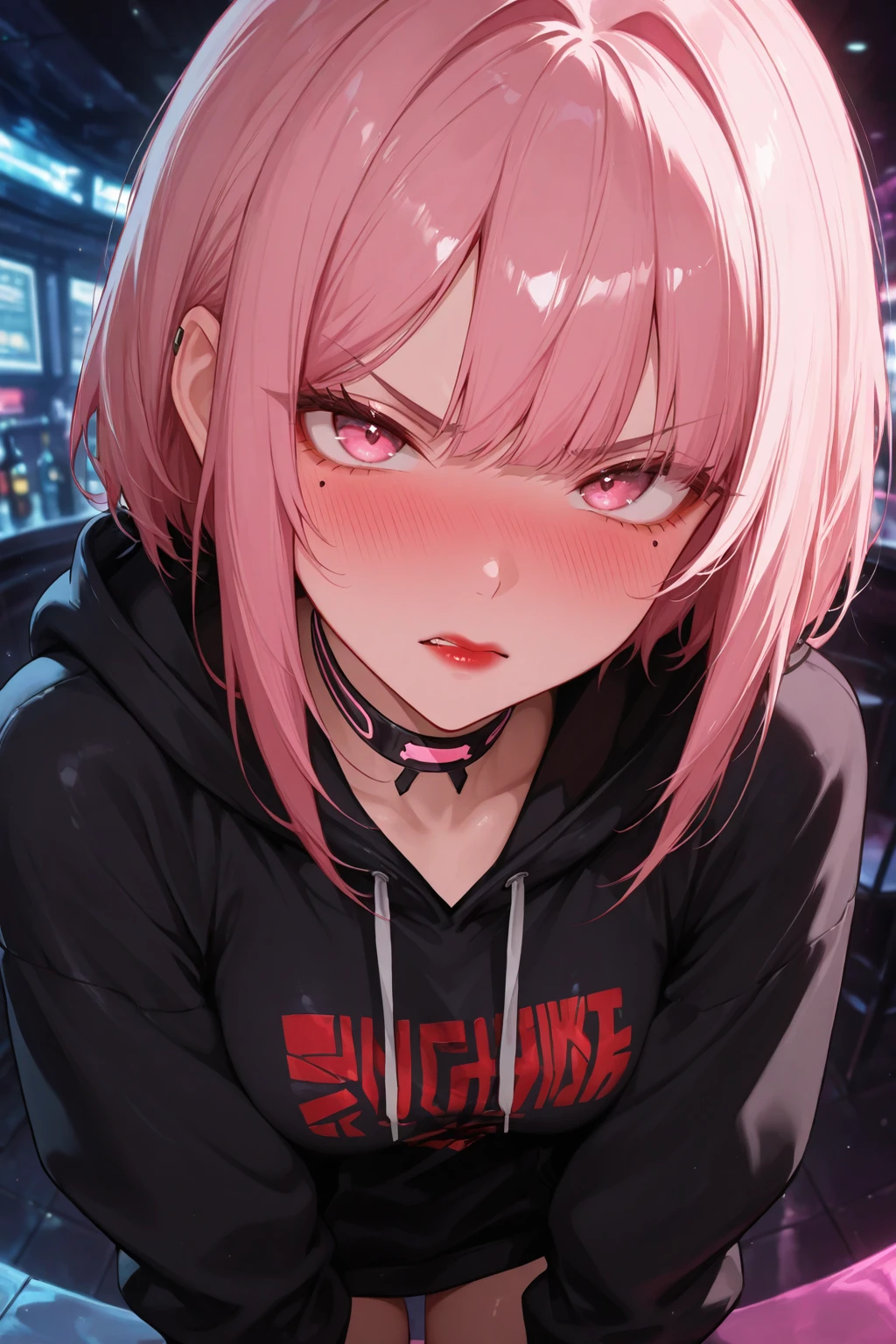 1boy, Male terrorist, modern terrorist, black clothes, black balaclava, sex, 1girl, pink hair girl, girl without, milf