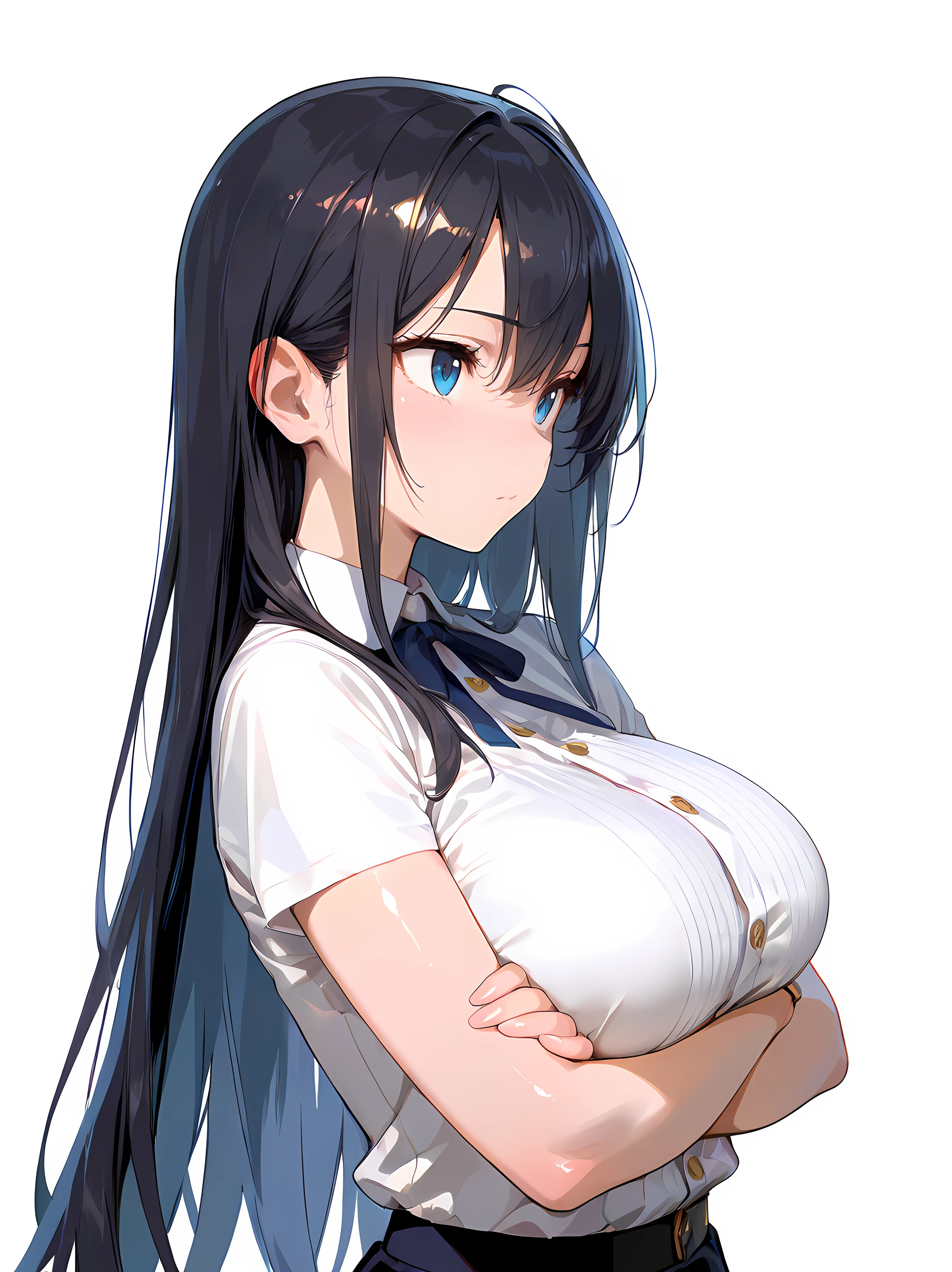 best quality, amazing quality, very aesthetic, absurdres, (1girl, aris (blue archive), blue archive, blue eyes, black hair, small breasts), (realistic face:0.9),(unzipped pants, loose pants, exposed crotch, bandaid crotch, topless, bandaid breasts), (grin, blush, thigh:1.3), (cowboy shot), (glowing eyes), (half closed eyes:0.9), (saliva trail), (official art:1.3), (pool), expressive eyes, perfect face, 4k, extremely detailed anime illustration, extremely detailed eyes, perfect anatomy, light rays, extremely delicate body, smooth skin, (simple background:1.5), clear eyes, beautiful face, small breasts,(anime style:1.7), (Warm Light:1.5), (highres:2),