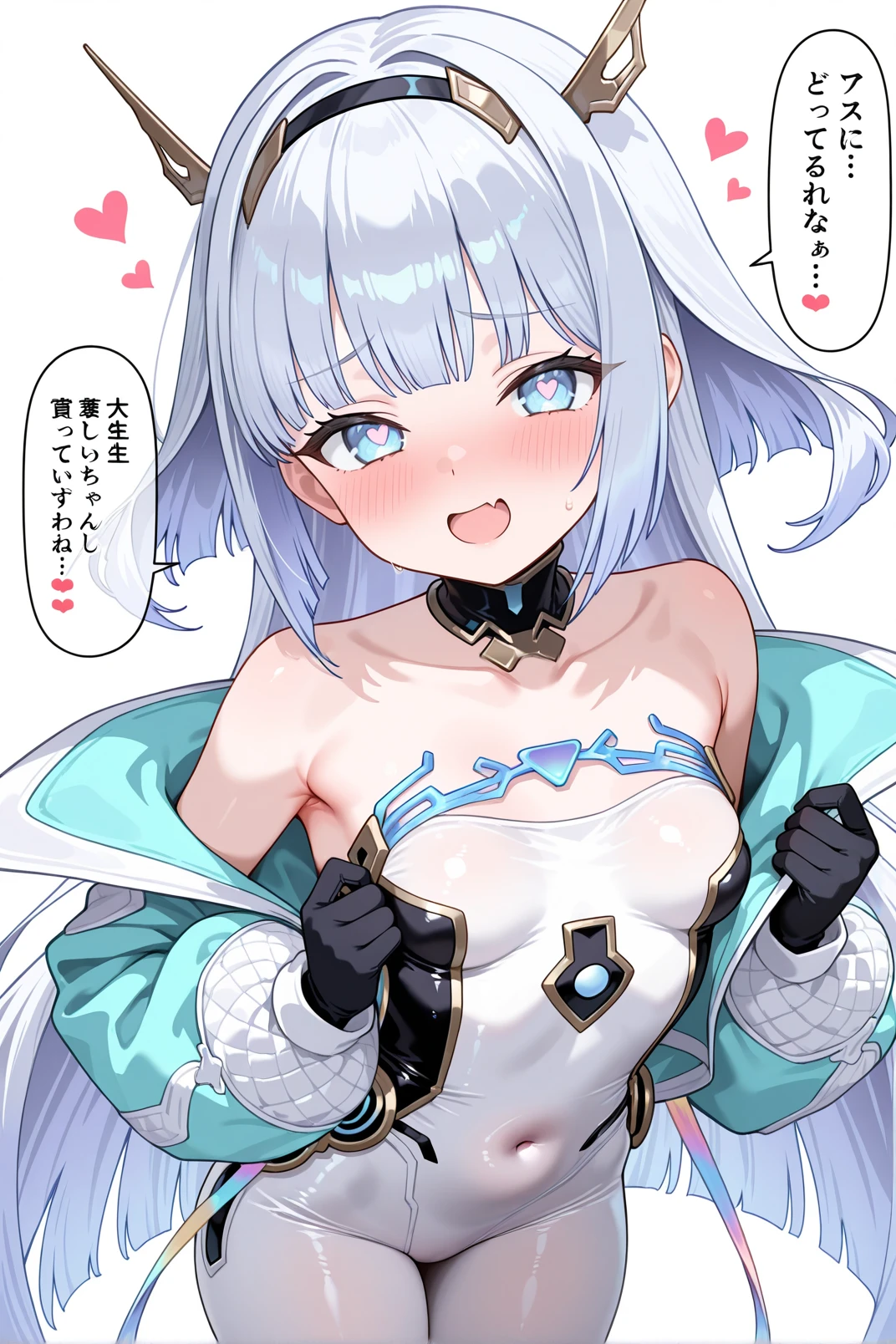 a sticker、a sticker、Colossal tits、cleavage of the breast、breast closeup、Depiction of only the chest、tongue、sticking out the tongue、No background、white simple background、