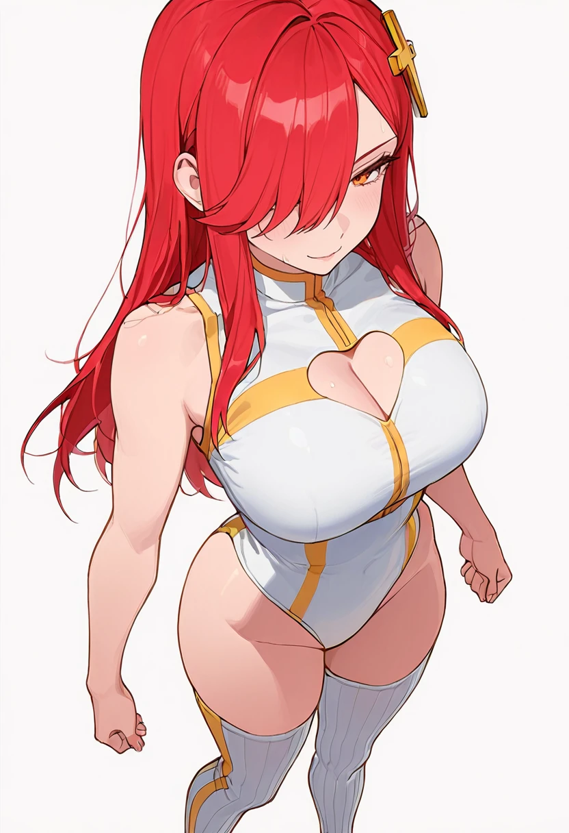 ultra realistic 8k cg, masterpiece, ((ultra detailed background,  intricate detail, highly detailed, fine details best quality, hyperdetailed face)), gigantic breasts ,beautiful lighting, absurdres, BoaHancockV2,  1girl, solo, (orange hair :1.4), long hair, jewelry, closed mouth, ), ((black crop top : 1.1), (underboob : 1.4), elbow gloves, thigh boots, split skirt, bare shoulders, curvy, midriff, curvy, thighs, shiny clothes), blue eyes, complex detailed background, inside, luxury palace), ((cowboy shot)), curvy, (gigantic breasts: 1.1), seductive smile, cowboy shot,