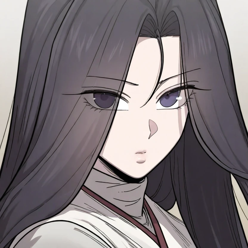 masterpiece, best quality, looking at viewer, portrait, yooiseol, 1girl, solo, long hair, violet eyes, black hair, eyes visible through hair, sensual, sexy, beautiful face