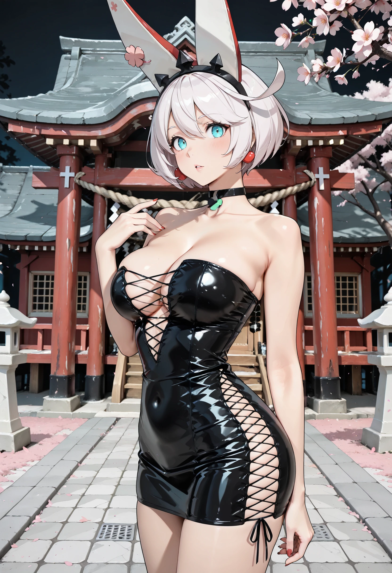 Latex Cross-Laced Bodycon illust