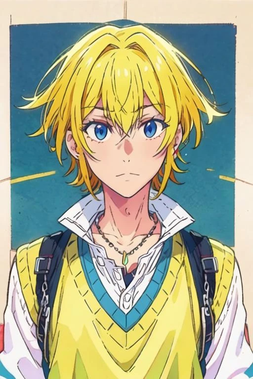 masterpiece, best quality, illustration, 1boy, solo, male focus, looking at viewer, upper body, , <lora:taiga_hirano:0.72>, taiga_hirano, blonde hair, blue eyes, jewelry, sportswear,