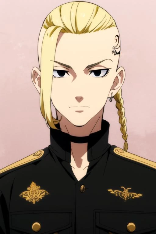 (best quality:1.1), (masterpiece:1.4), wallpaper, looking at viewer, upper body, depth of field, , , 1boy, solo, male focus, <lora:ken_ryuuguuji:0.78>, ken_ryuuguuji, blonde hair, black eyes, , , , uniform