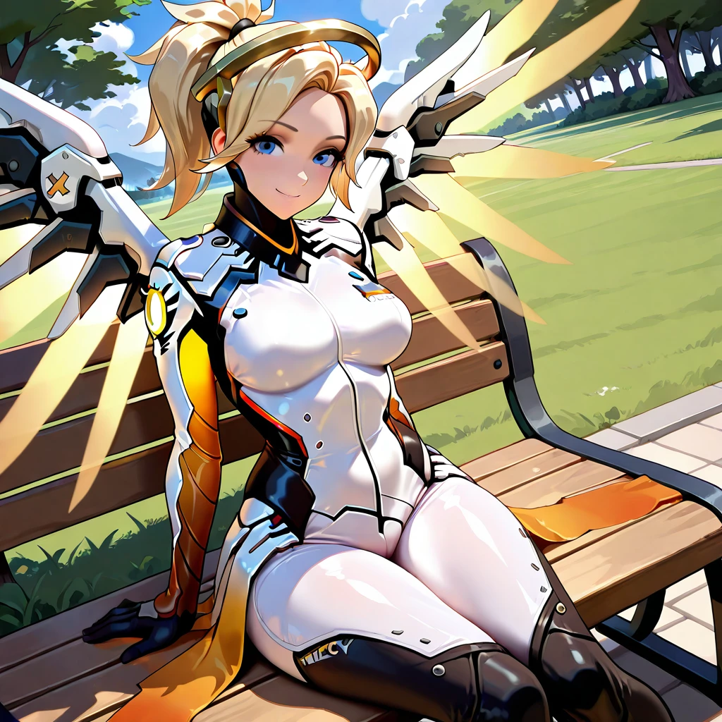 Overwatch mercy with sandals foot fetish doing shoejob
