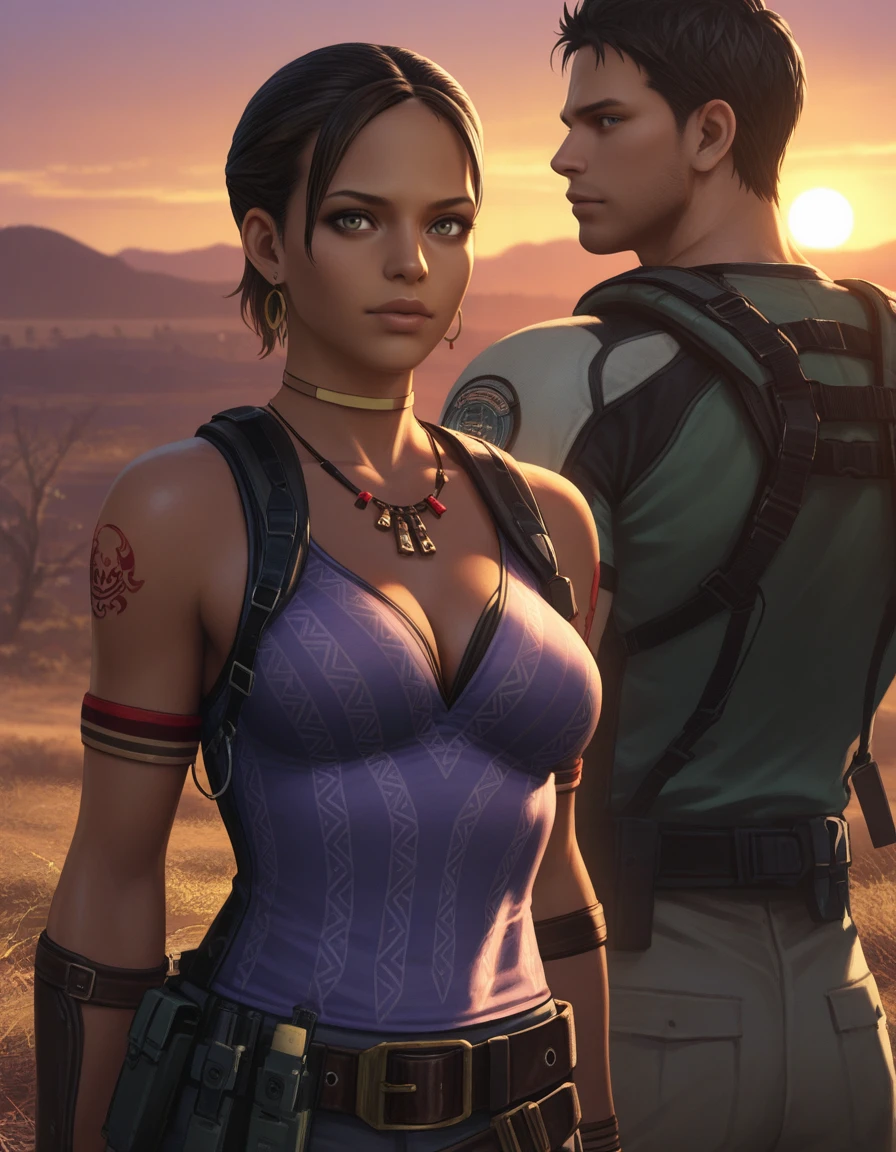 score_9, score_8_up, score_7_up, score_6_up, score_5_up, score_4_up, source_anime, realistic, photoshop \(medium\), <lora:RE5_t2-000008-128:1.0> 1girl, Sheva Alomar, tattoo, hands on hips, solo
, outdoors, africa, darkness, dark, at night, moon