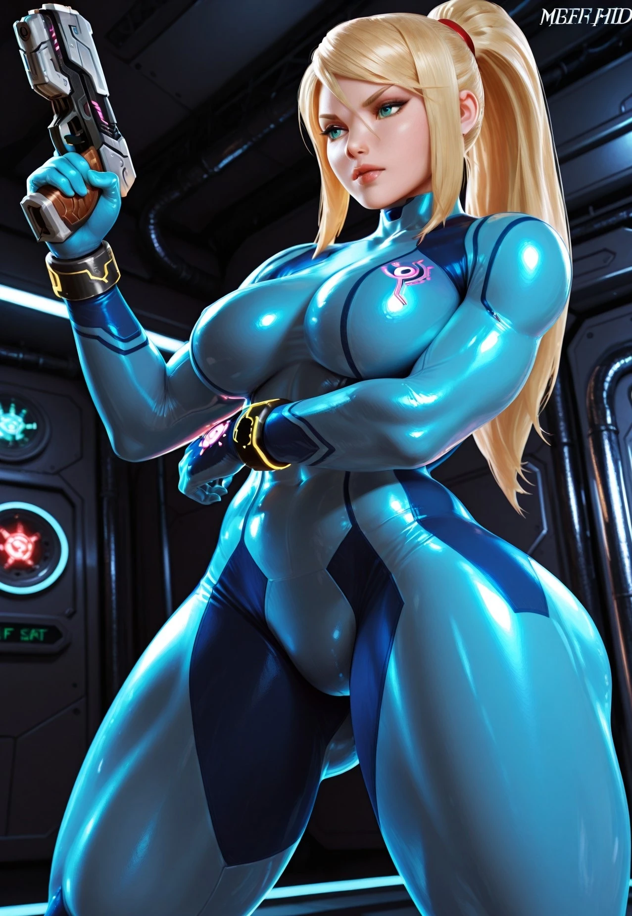 samus amran pumped muscle girl