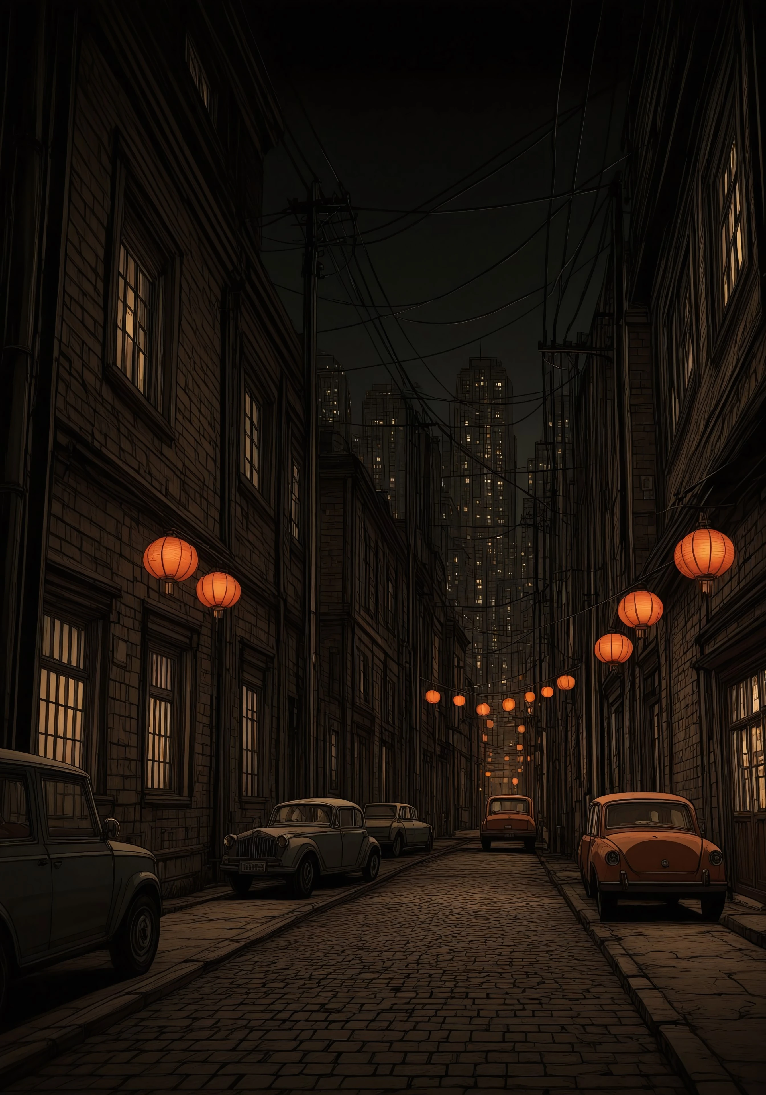 (((ultra detailed, masterpiece, high quality,  )))
, 
((( Nicialmb2, outdoors, scenery, building, night, dark, road, street, alley, city,))
,
((( Window, lamppost, lantern, ground vehicle, motor vehicle, car, power lines, )))
,
((( )))
,
((( )))
,
((( )))
,
((( )))
,
((( )))