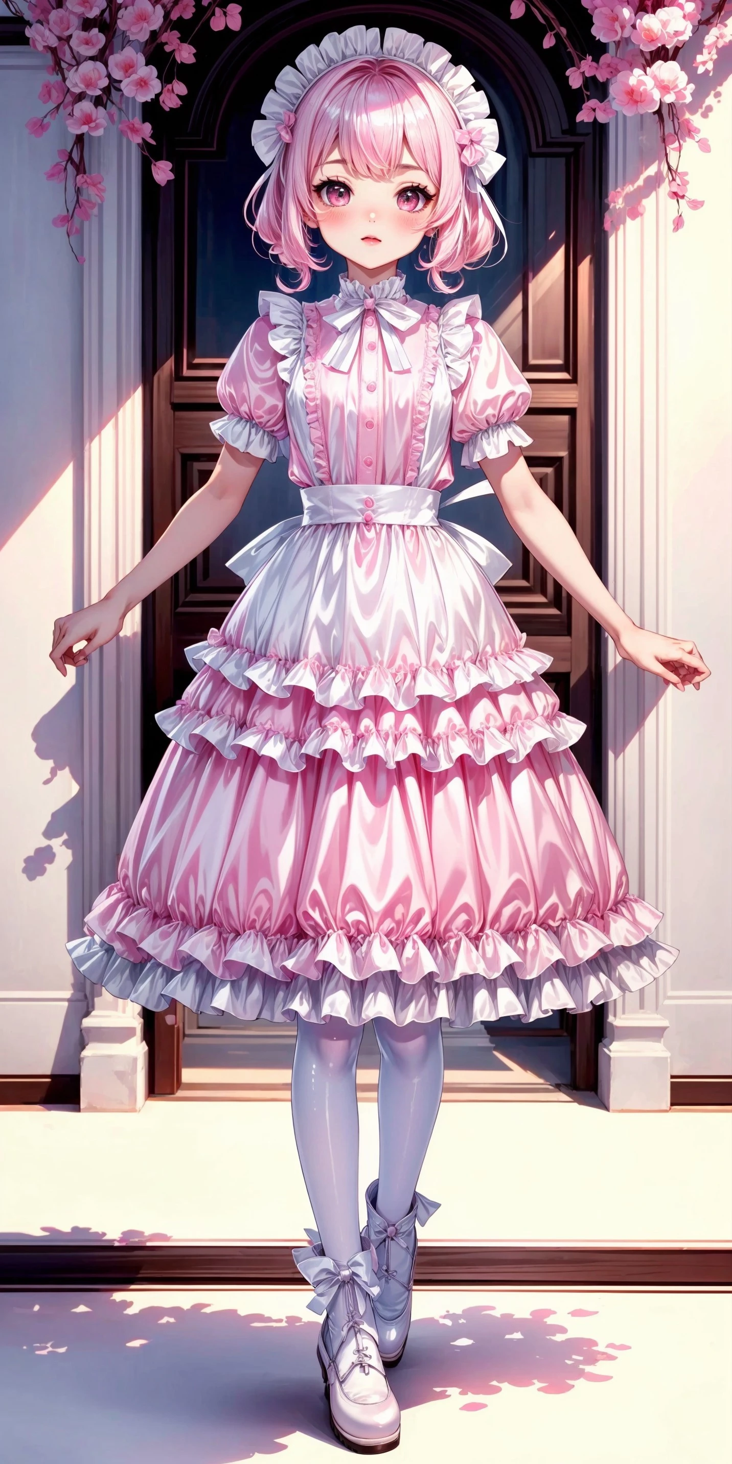 Satin Fishtail Maid Dress V1