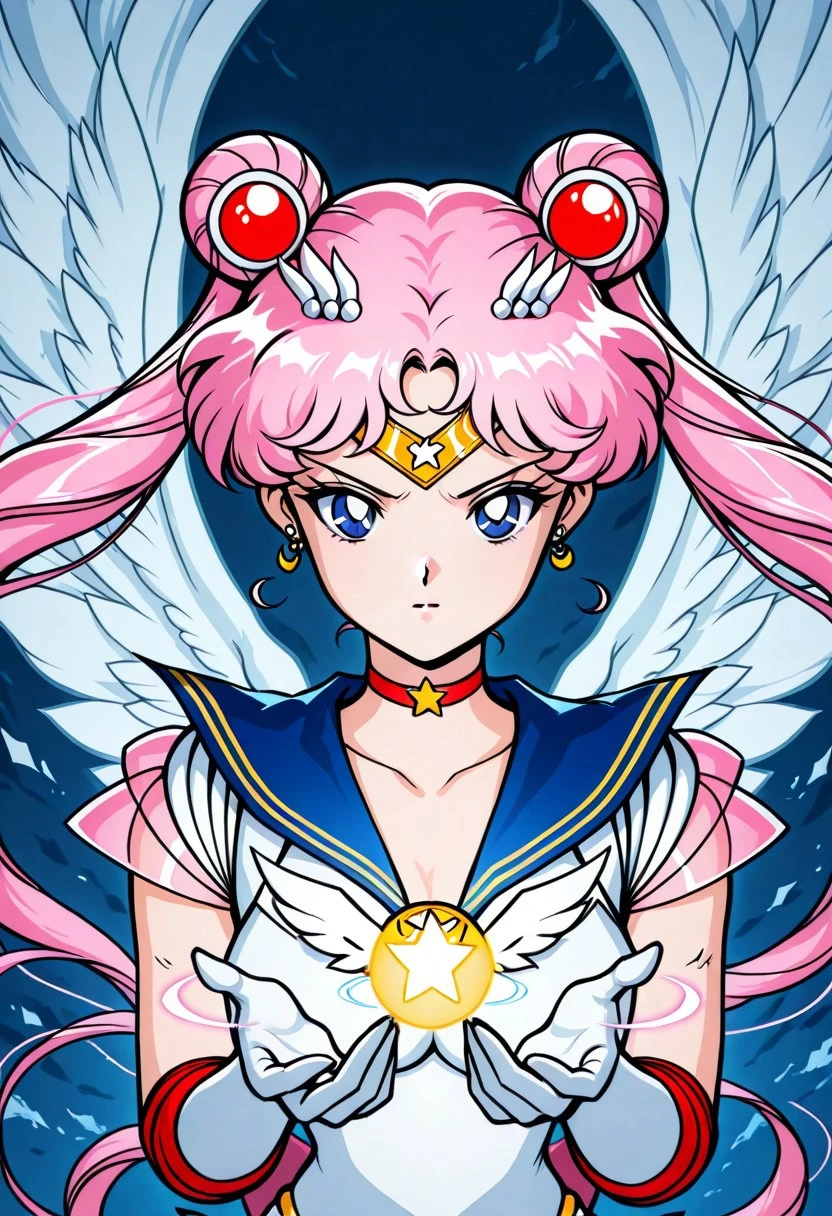 masterpiece, best quality, Mythr1lKN, Eternal Sailor Moon, magic, wings, portrait