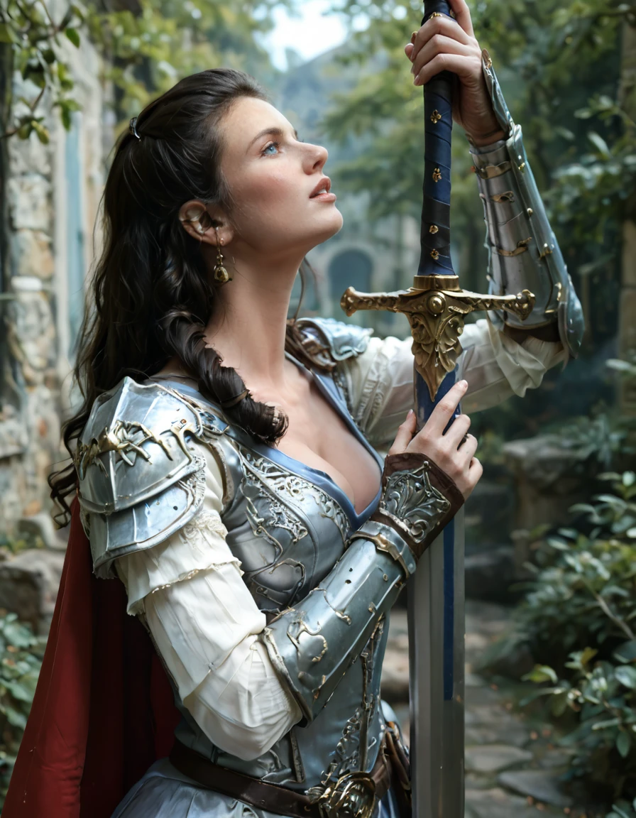 score_9,score_8_up,score_7_up,cathcivv,long_hair,blue_eyes,drill_hair,twin_drills,<lora:Catherine_-_Civilization_V-000003:1>,5 fingers,large breasts,1girl,weapon,sword,solo,armor,holding,holding weapon,holding sword,earrings,cape,jewelry,blurry background,shoulder armor,blurry,breasts,lips,pauldrons,profile,science fiction,outdoors,from side,parted lips,artist name,zPDXL3,detailxl,Score_PnyReal,
(based on phinjo image :https://civitai.com/images/44539474)