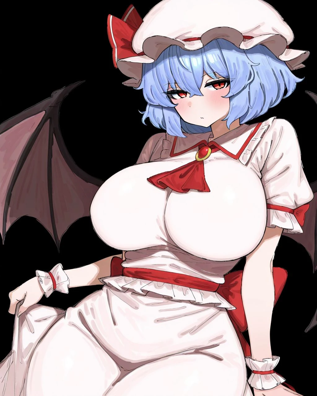 masterpiece, best quality, 1girl, , , 10 years old, medium blue hair, hair flaps, pink ribbon on head, well-formed face, blue eyes, angel girl, white blouse, puffy short sleeves, red ribbon, angel wings, long white skirt, red shoes, frills, ribbon head, from behind, to lift up one’s skirt, cowboy shot, from front, standing , raise one leg, crossed arms, arms up behind, arms behind back, hand between legs, put hands hip, one hand on hip, forward hands, arms raised in the air, punch hands, peace sign, waving, put up index finger, sit, lie down, closed eyes, lie face down, looking back, put one hand chest, leaning forward, cleavage, close up, horizontally outstretched arms, horizontally outstretched legs, front view, front face