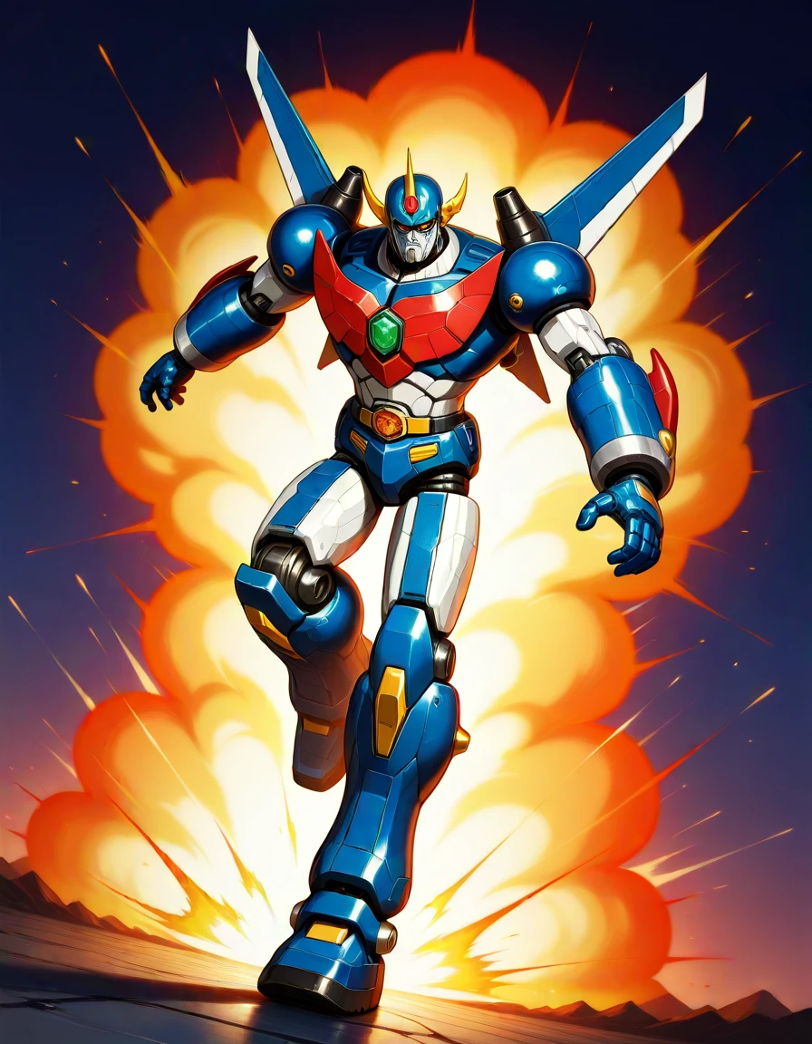 masterpiece, best_quality, very_aesthetic, highres, absurdres, ultra detailed,
<lora:negXL:0.5>
<lora:SuperRobot_IL_MIX_V03:1>
full body, dutch angle,
Baldios
nose, closed mouth, facial hair,
superrobot, metal machinery ,mecha, robot ,super robot, solo ,1other, science fiction,no humans, redesign,
mecha, dynamic pose, retro style, glow lines, explosion background