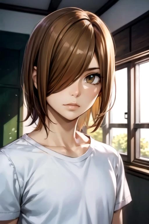 photorealistic, (4k), depth of field, (Masterpiece), (realistic skin texture), extremely detailed, intricate, hyper detailed, high resolution, professional photography, , depth of field, sharp detail, best quality, , 1boy, solo, male focus, <lora:hajime_aoyagi:0.8>, hajime_aoyagi, light brown hair, brown eyes, hair over one eye, , house,