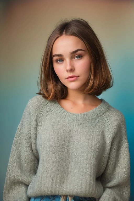 old analog and Lomography style portrait of Merger_elfie_nixy, photo with (photo grain and photo noise:1.2), grainy photo, old style photo,
(mouth wide open eye brows raised shocked and surprised, shocked expression, shock:1.25),
posing for a studio portrait wearing a baggy jumper, (baggy jumper:1.2), plain textured dark background, loose baggy jumper, (studio portrait:1.1)
dramatic lighting, side lighting, strong shadows, shadows, (photo noise, noise, grain, distortion, Lomography style old photo,:1.2), noisy image, noise,
bokeh, f1.4, 40mm, photorealistic, textured skin, skin pores, photo noise, noise, grain, distortion, Lomography style old photo, <lora:epi_noiseoffset2:1>,