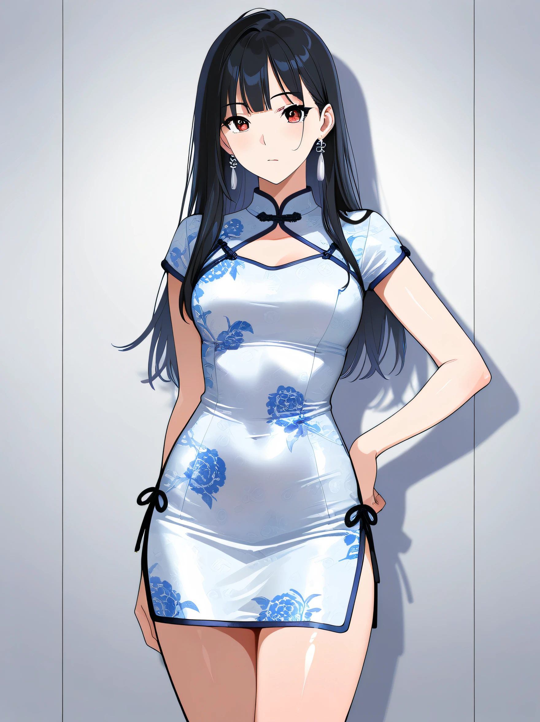 masterpiece,amazing quality,best quality,newest,absurdres,highres,32K,CG,illustration,real skin,shiny hair,safe,detailed,<lora:china dress_noobai_V1.0:0.6>jyojifuku,china dress,skirt