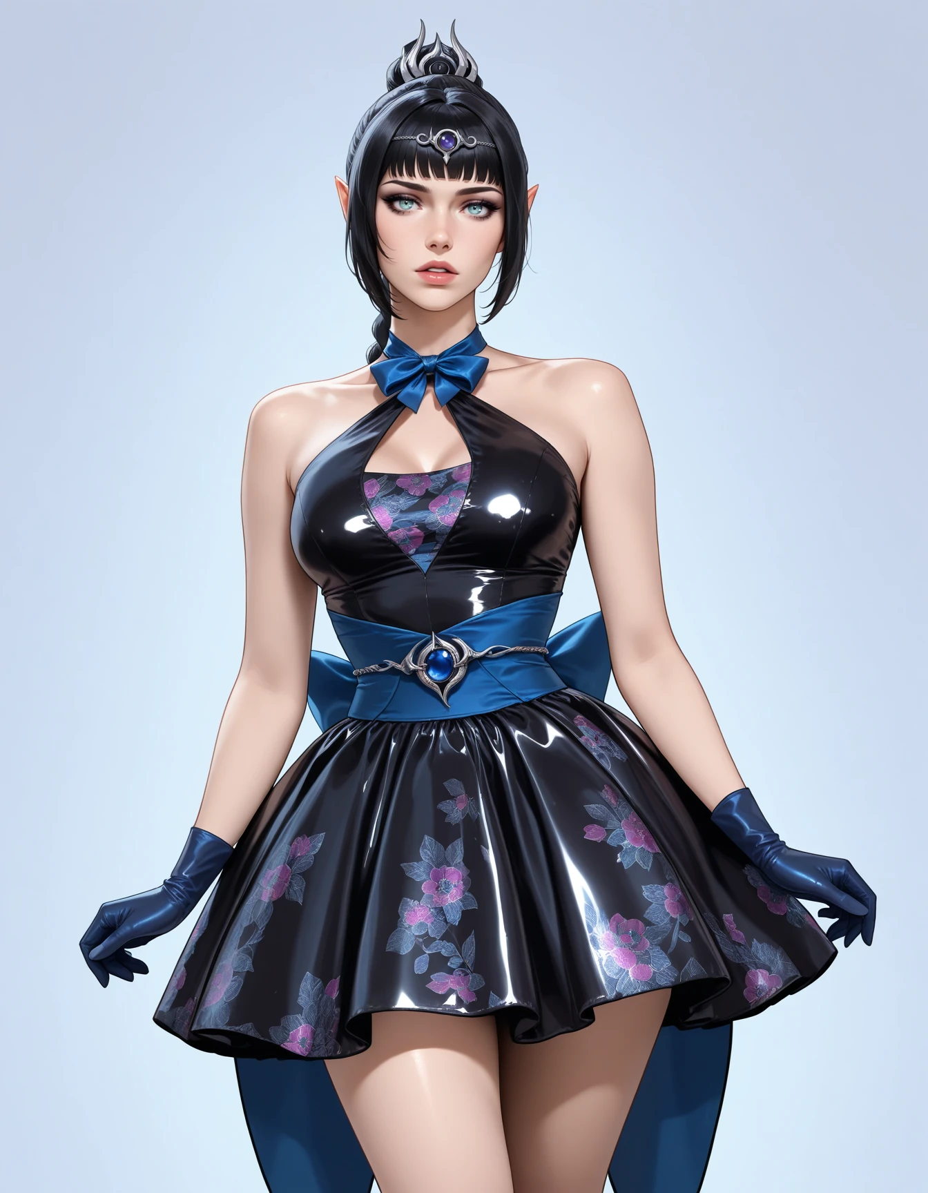 Floral Satin Bubble Skirt and Huge Backbow | ??????? | ILXL ILXL