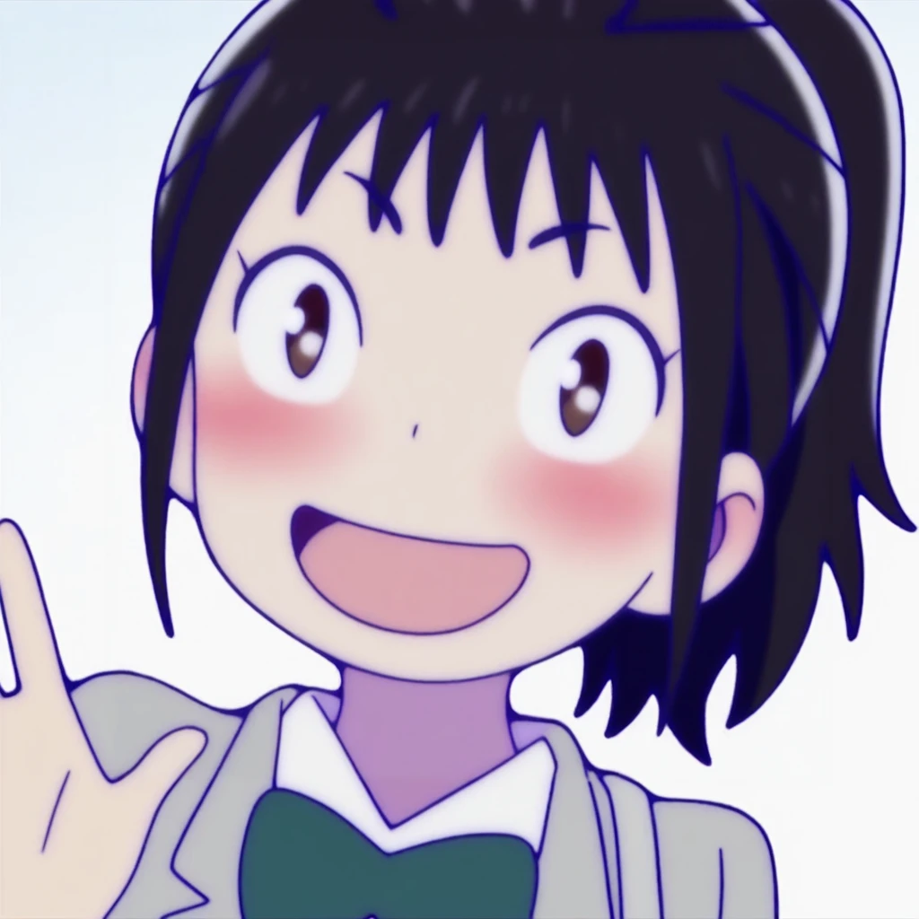 cute anime girl, black short bob hair, big expressive eyes, soft facial features, kawaii, cheerful smile, , pastel colors, high-quality, detailed, studio ghibli style"nsfw、under boob.cameltoe 、crotch grab、cum on body 、excessive cum 、sweat、fellatio gesture、girl trembling with sexual climax