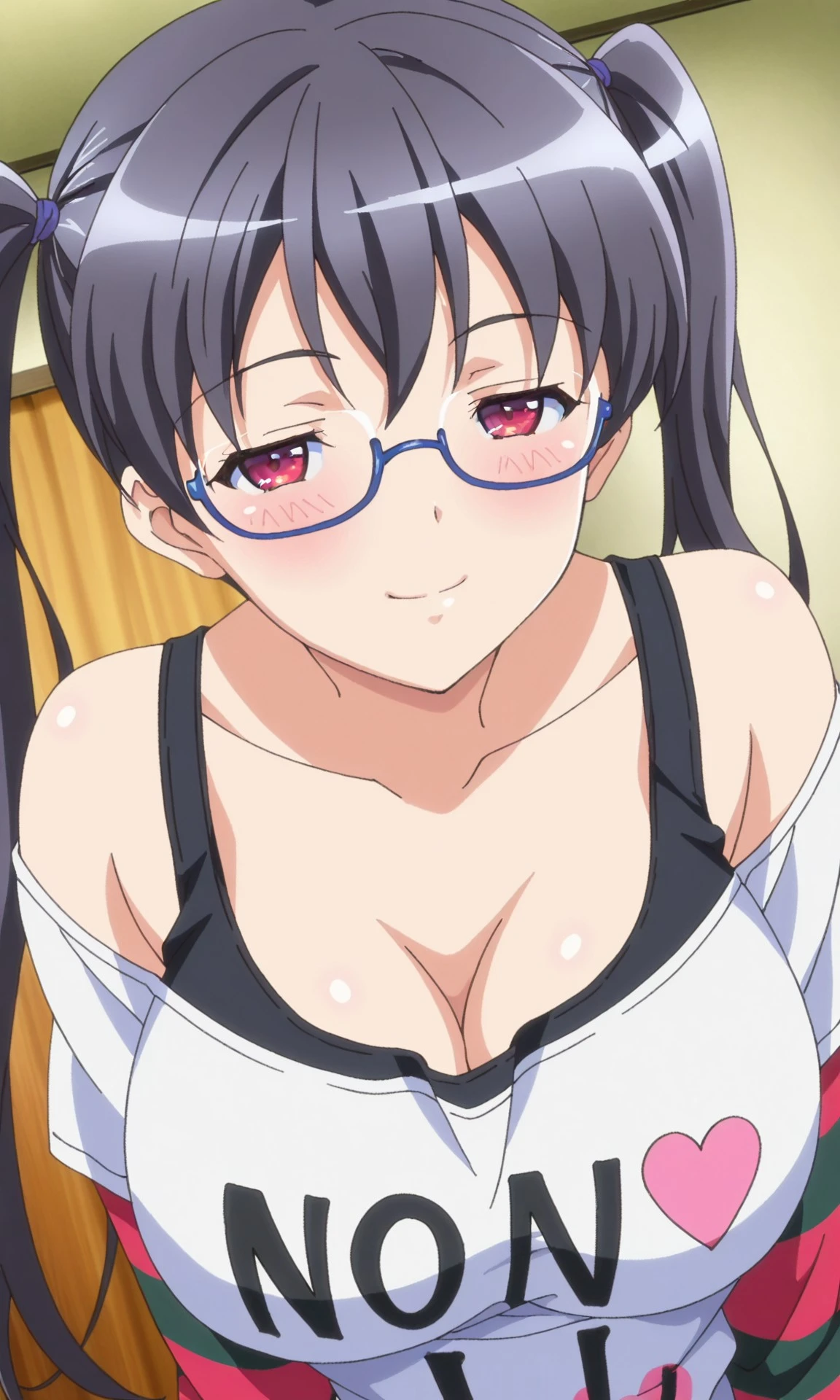 1girls, pov , paizuri, 1boy, penis between the breasts, breasts squeezed together, my girlfriend tries her newly purchased bikini, after shopping, sweaty, beautiful breasts, nipples slip, , naughty , sweat, in the room, pubic hair,t, , laughed, shopping bag, summer, glasses, large penis, bed, oni chichi, hentai scene, surprised, projectile cumshot on the face, cumshot,