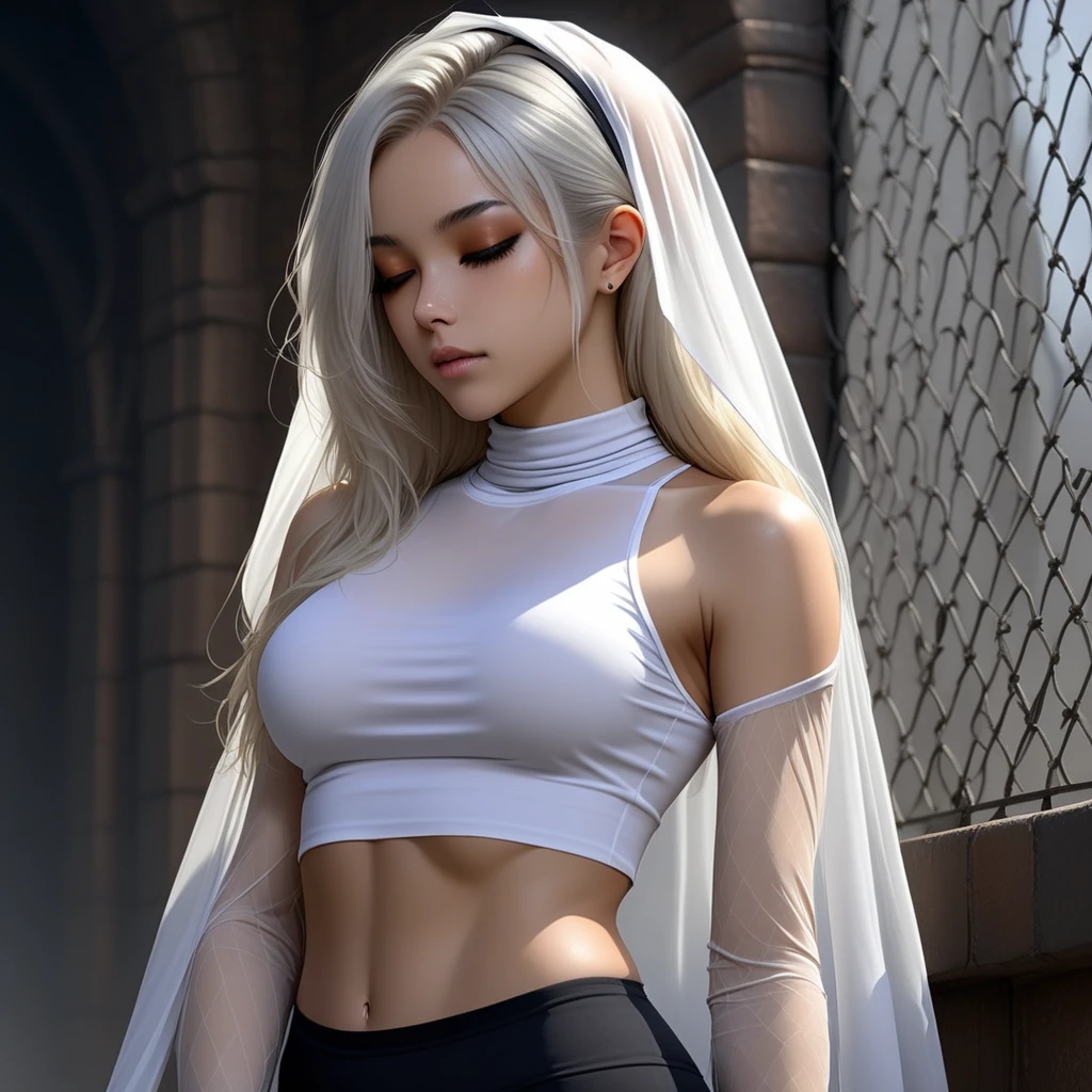 /draw sexy, beautiful slim 12-year old girl in silk wedding dress topless, (elastic small breasts), small precise nipples,very slim waist, wide hips, (((slim muscled tummy))), long, straight, brush, white hair, diadem, serious face, ((((heavy dark makeup)))), bride