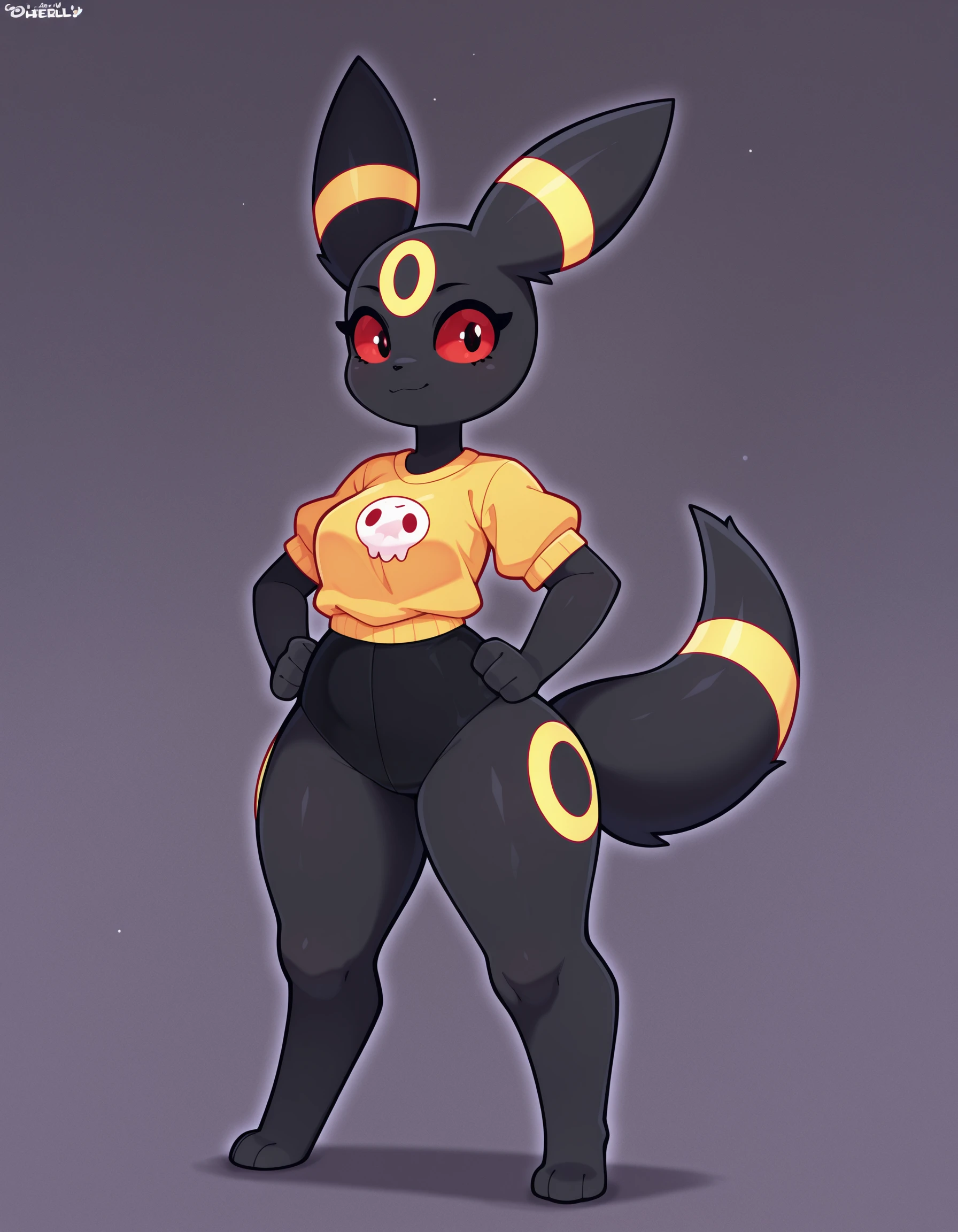alone, score_9,score_8_up,score_7_up, anthro female umbreon, white bra, white panties, full body commission, solo female, reference sheet, character design, front view, back view.