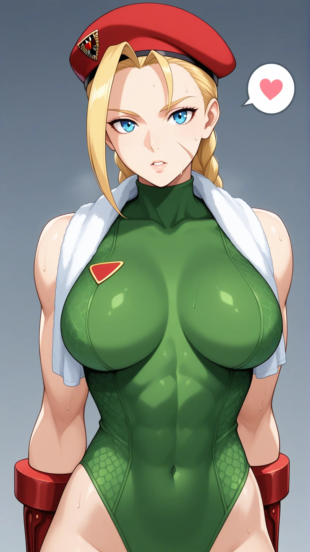 best quality, masterpiece, 1girl, (solo:1.1), raytracing, ultra detailed,detailed face, 8k wallpaper, wide hips, ZeninMakiNDV, 1girl, green hair, yellow eyes, large breasts, skirt