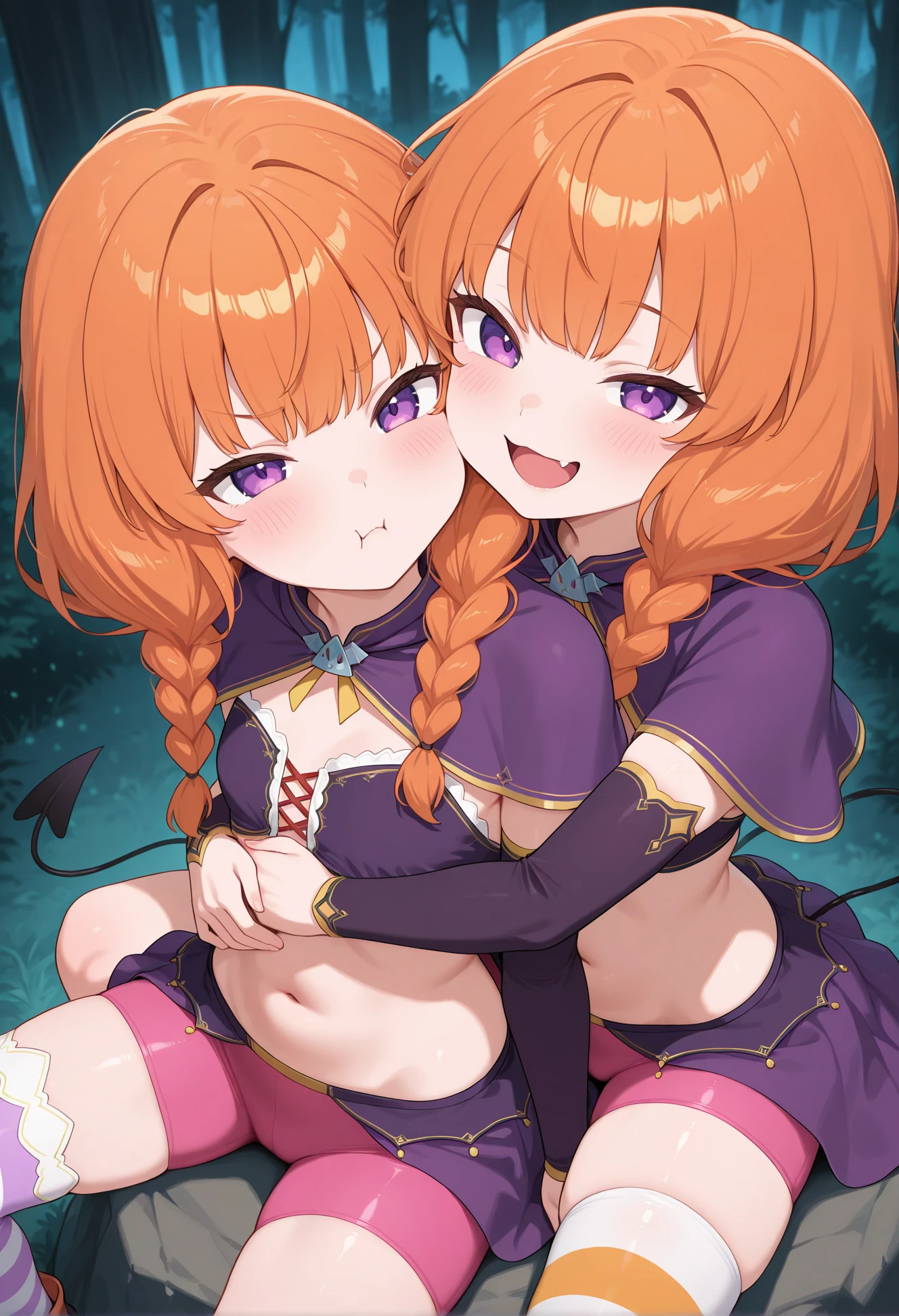 #quality(8k,wallpaper of extremely detailed CG unit, ​masterpiece,hight resolution,top-quality,top-quality real texture skin,hyper realisitic,increase the resolution,RAW photos,best qualtiy,highly detailed,the wallpaper),(((two girls))),#two girls(animal ear,cute, kawaii,small ???,swim wear,big breast,hair color cosmic,braid hair,messy hair,eye color cosmic,big eyes,magical girl,smirk,colorful,dynamic pose,dynamic angle1.4,wings on back),#background(in the sky,shiny,morning)