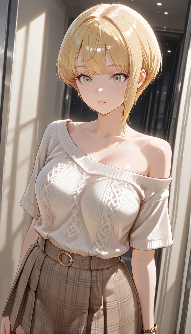 (masterpiece, best quality), 1girl, Copper Slicked-Back Taper Cut, small breasts,   <lora:Carl:0.8>