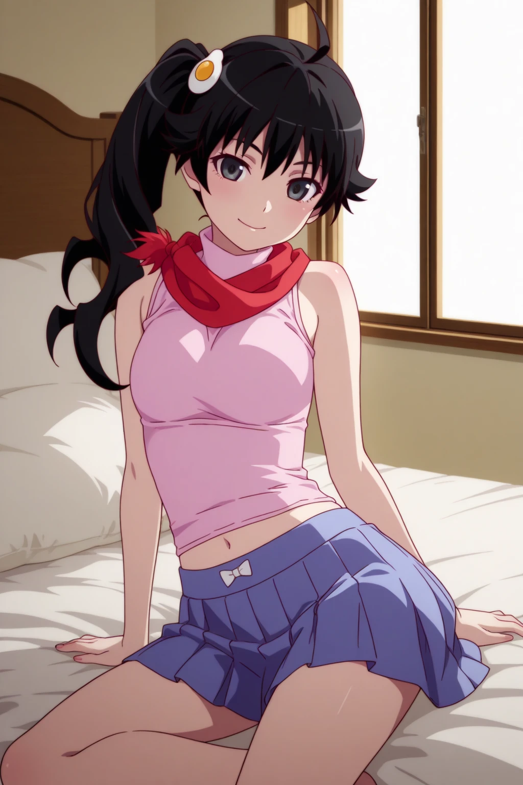 A cute girl dining on traditional Japanese food, sitting watching TV, wearing her sleepwear, beautiful smile, 90s tv, ramen, masterpiece, super detailed, light off, perfect body, right hands, cute feet, exact anatomy, 90s anime style, exposed panties