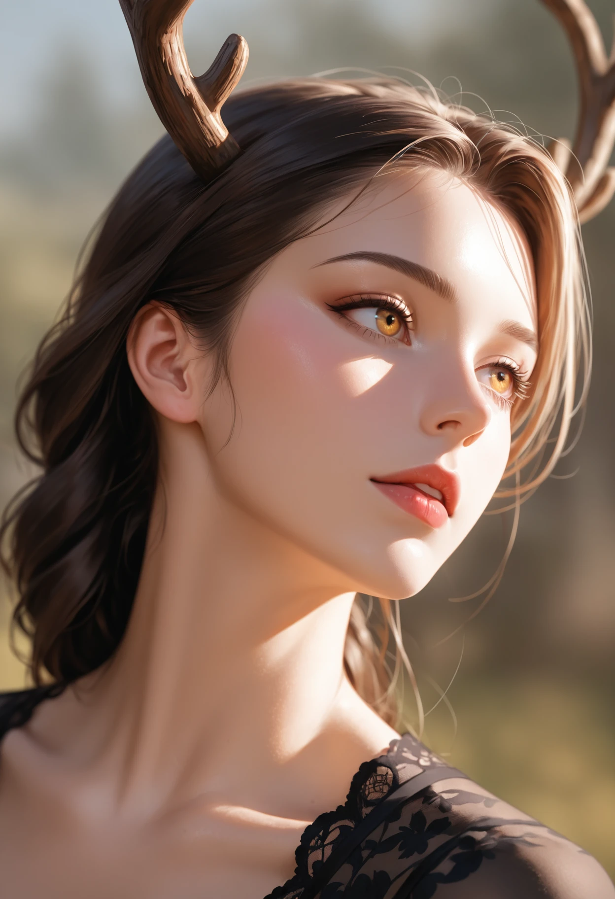 adult, mature, masterpiece, best quality, good quality, newest, highres, absurdres,
BREAK
raytracing, ambient occlusion,best quality, very awa, dynamic, cinematic, depth of field,blurry,
BREAK
realistic, masterpiece, absolutely eye-catching, (beautiful face),
BREAK
A Simple Illustration of intriguing and enchanting depiction of a woman's silhouette embellished with floral antlers, radiating a gothic allure with a touch of dark elegance and mystery, combining elements of nature and mystique to create a visually striking and emotionally captivating representation of beauty