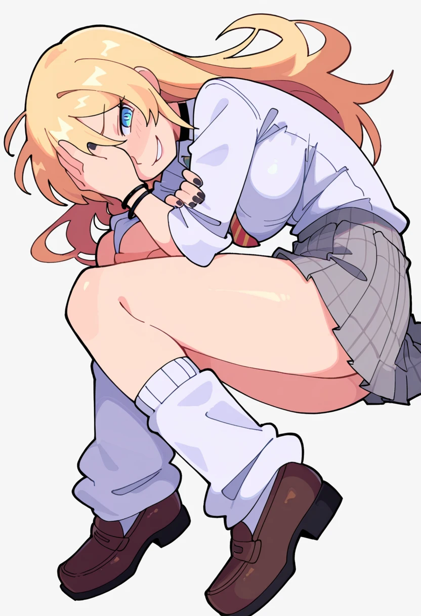 4k, fine detail, ultra high resolution, detailed face, delicate eyes, gradient eyes, gradient hair, light tracing, real skin, 1girl, solo, blush, wearing lowleg skirt, sexy, at (gym storeroom:1.2), morning,  <lora:bacunStyle_bacunStyleV1:0.7>, chibi