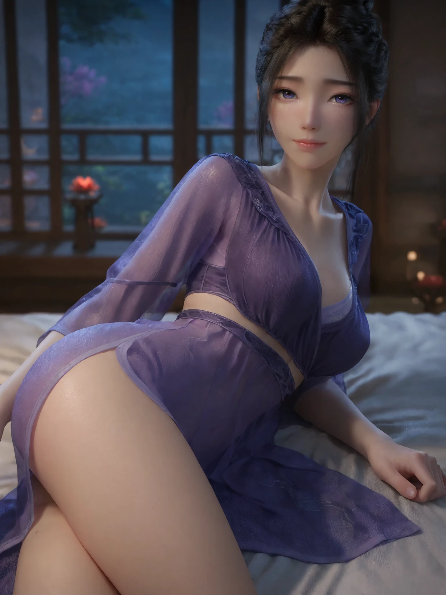Transparent pajama beauty