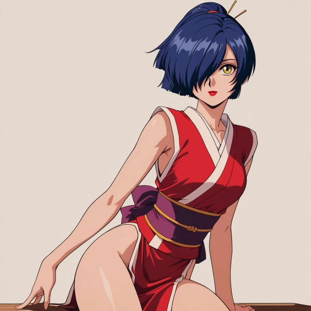 a sexy japanese woman wear ninja , ninja outfit, on a tower, fog, soft light, (best quality), (masterpiece), slim, long legs, (flat chested), anime, kimetsu no yaiba