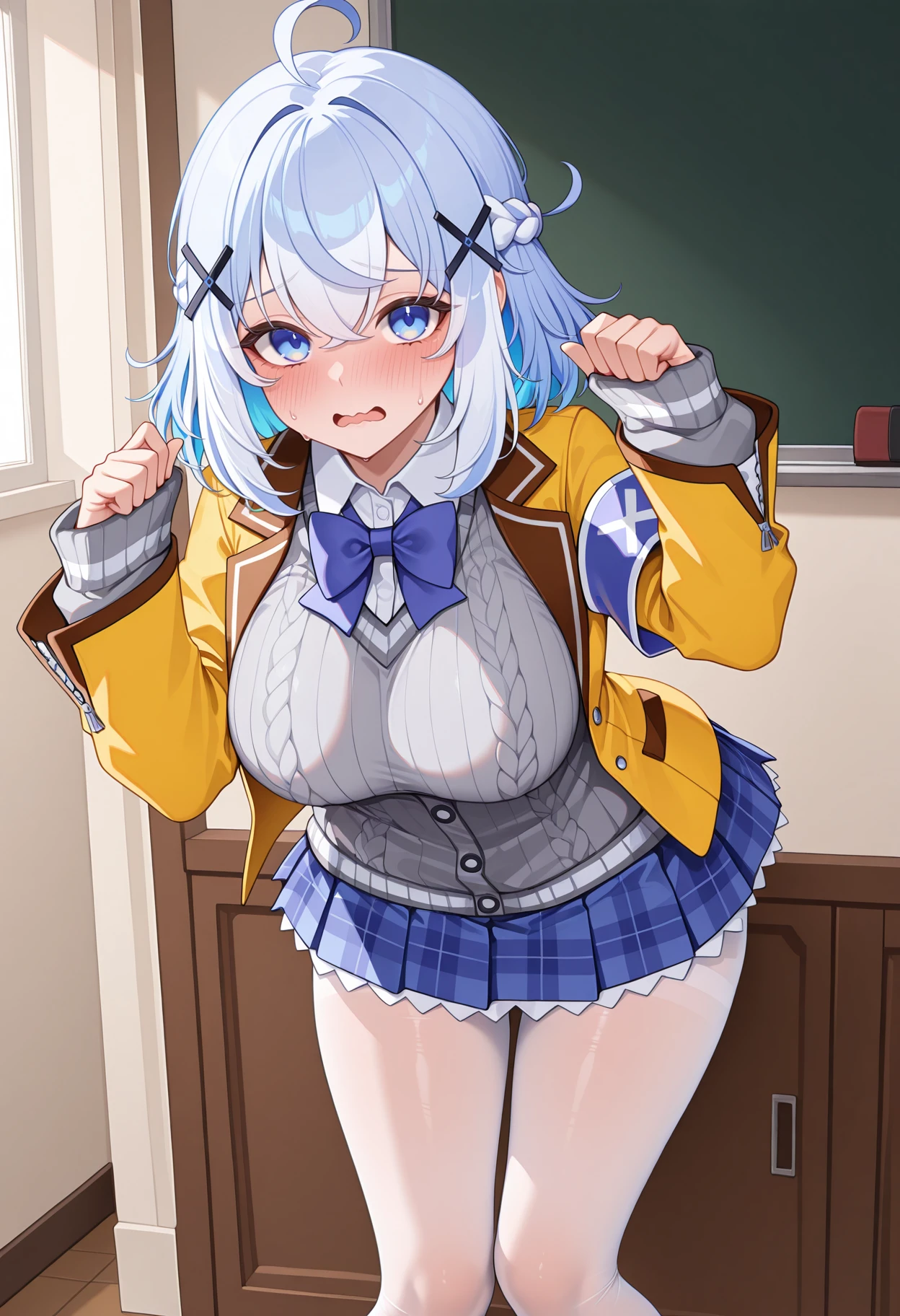 NSFW,navy uniform、Butt、Very beautiful and Shining Eyes、Shining Eyes、1 Girl、Small breasts、Big Mouth、high school girl、Large Breasts、Cat ear、Transparent pink short hair、7-year-old girl