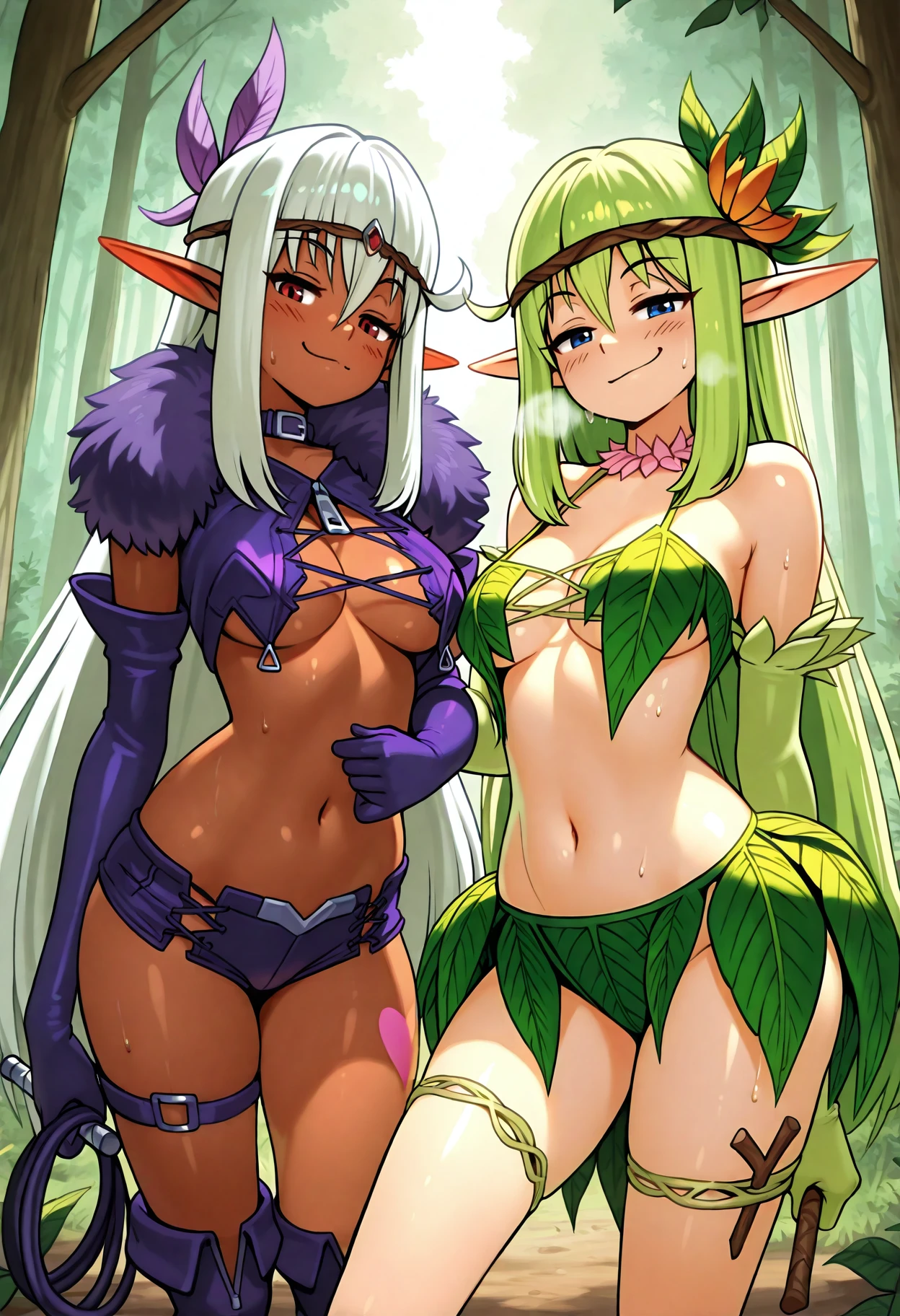 Elf + Dark Elf - Monster Girl Encyclopedia (MGE) Elf + Dark Elf