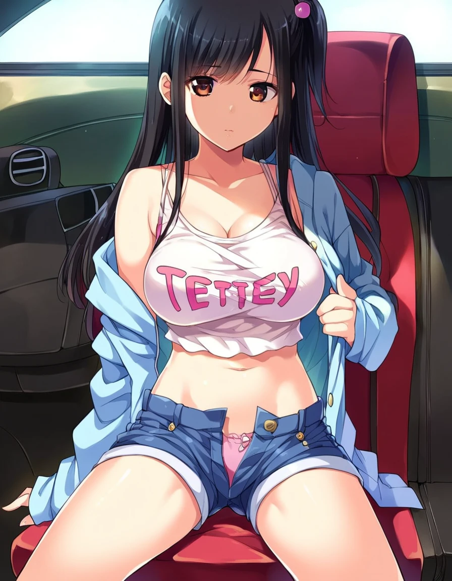 sit in a train seat, (Bend your knees, Panty shot), Camel Toe, , skirt,blush, (smile:0.7), (8k, RAW Photos, highest quality, masterpiece:1.2), 1 girl,alone,Mature Woman,Black Hair,Brown eyes,Long Hair, chest, chestの谷間, Observe the audience,I can see her panties,Showing off panties,