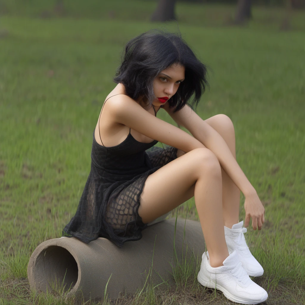 Sheer Plain Dress V1