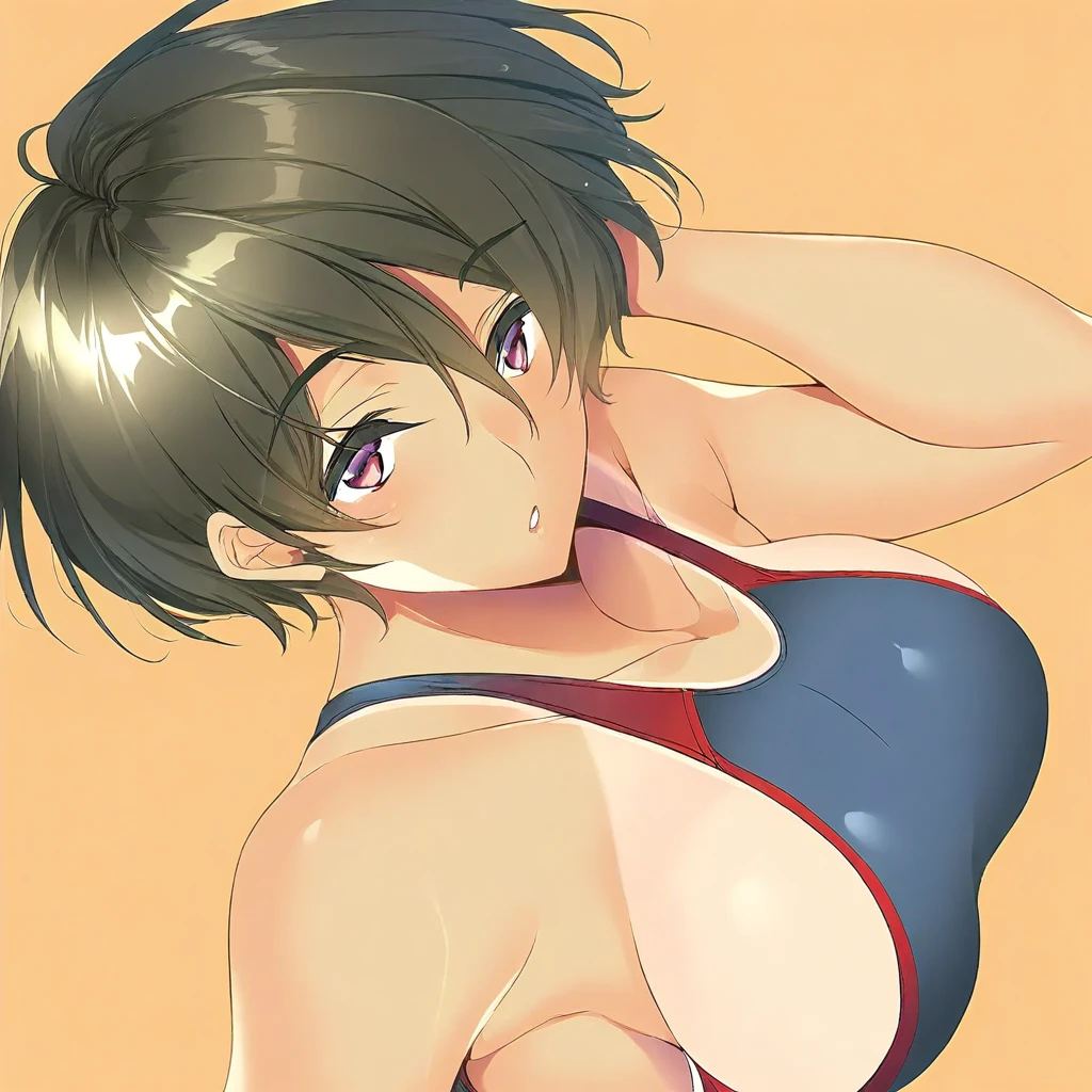 Anime Girl in blue swimsuit with big breasts, seductive Anime Girl, Anime cute art style, attractive Anime Girl, OPPEIN, Smooth anime CG art, Sexy eyes, (Anime Girl), Detailed anime character art, Digital anime illustration, Beautiful charming anime woman, reality bikini, Beautiful anime woman, sultry giggle, realistic young Anime Girl, Wear a swimsuit