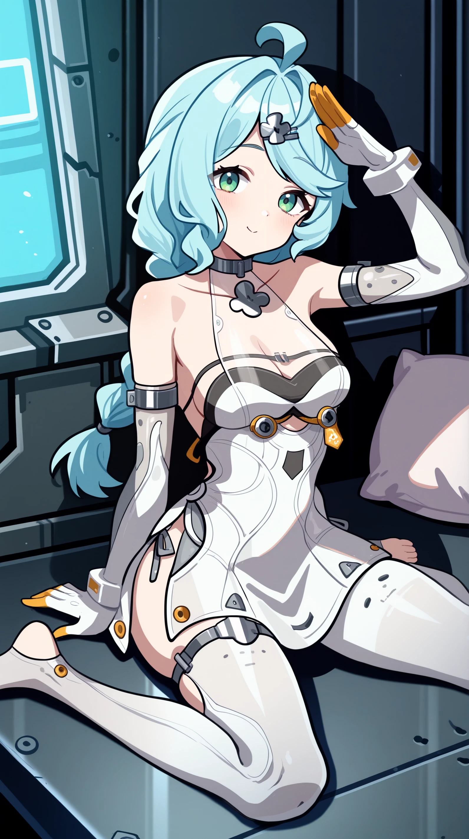 Rei Ayanami's face。An illustration。girl。I'm in heat。short hair。big breasts。side。pubic hair。nipple。exposed。fantasy。ancient europe。armor。hy。front。white skin。sitting。legs open。glaring at。