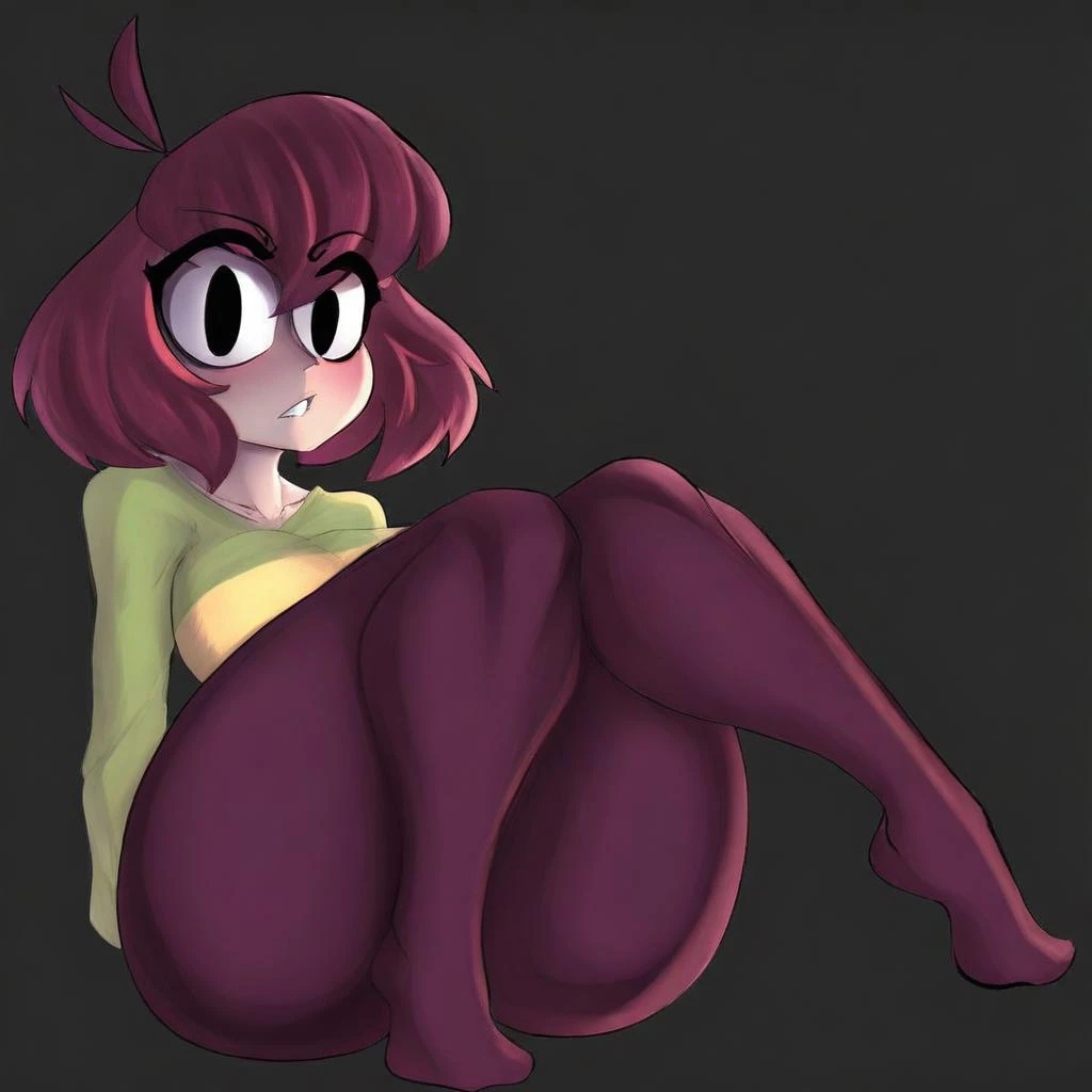 Solo girl, green eyes, very long orange hair, pink bow on her head, evil smug grin, lovesick, super lovesick, cleavage, (100% lovesick),
Blushing, naked, small breasts, thick body, close up to pussy, looking down at viewer, (100% satisfying), Masterpiece, High Quality