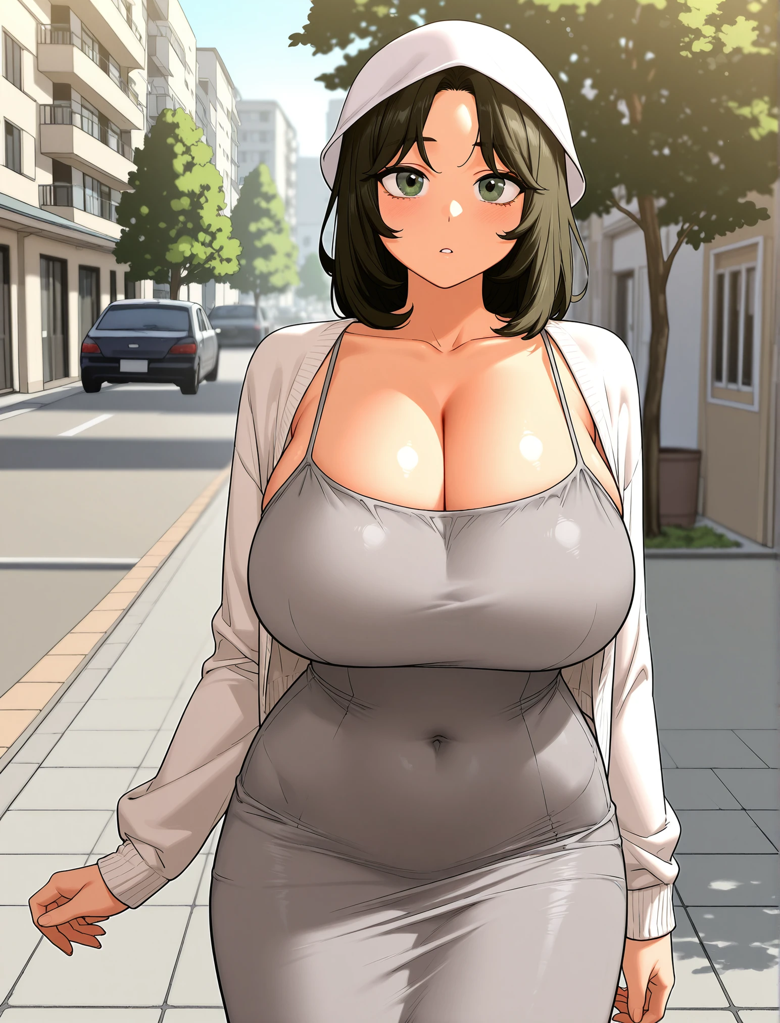Woman with black poni tail hair, ((standing)), full body, ((naked)), busty, big breast, big ass, pubic hair, beautiful nose, beautiful face, beautiful finger, blue eyes, soft lighting, detailed body, nipple hard, masterpiece, high quality, best quality, milf, mature female 30 years old, married woman, sweating body, blush face, orgasme, outdoor, camp site background, looking at viewer.